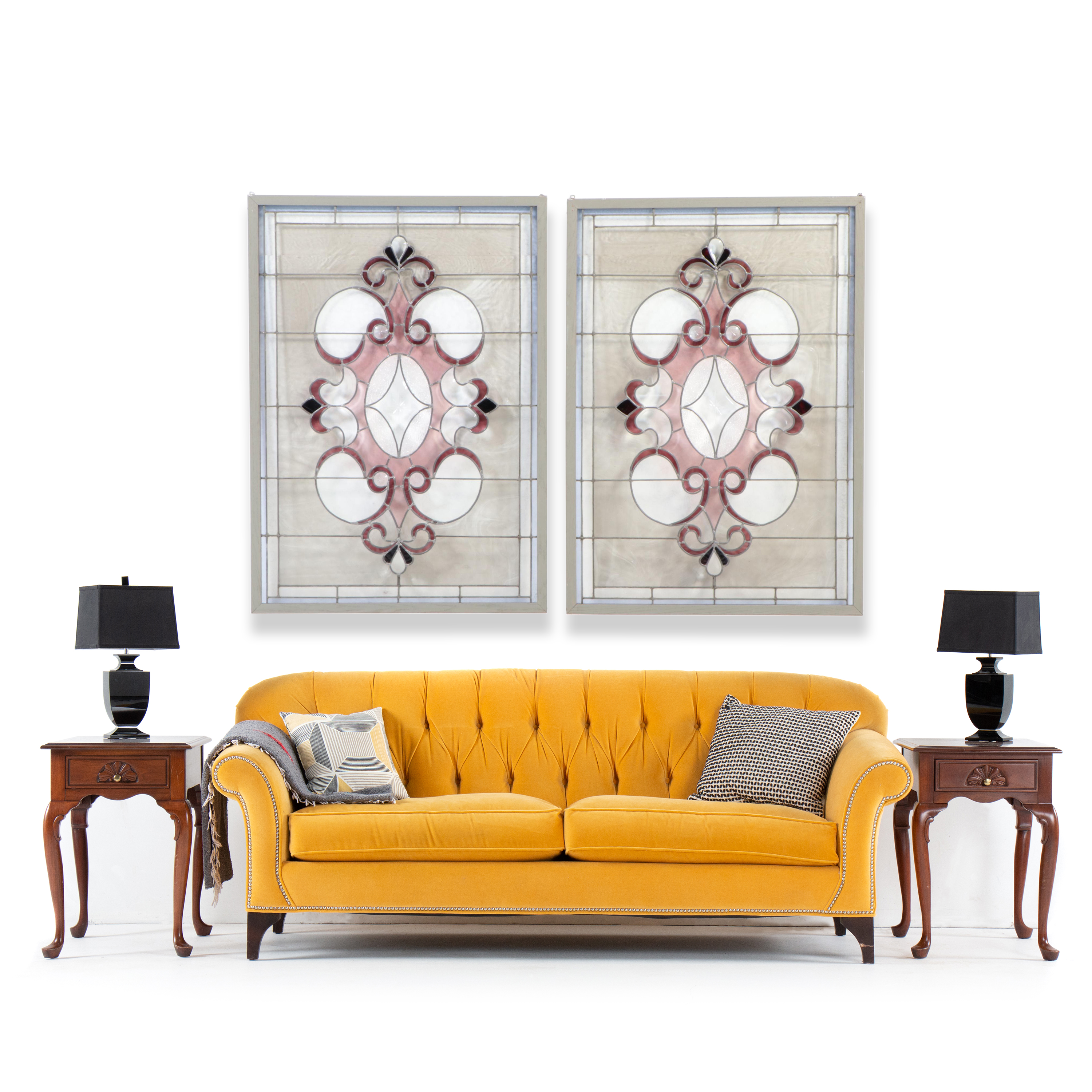 Two Arts and Crafts Style Stained Glass Windows