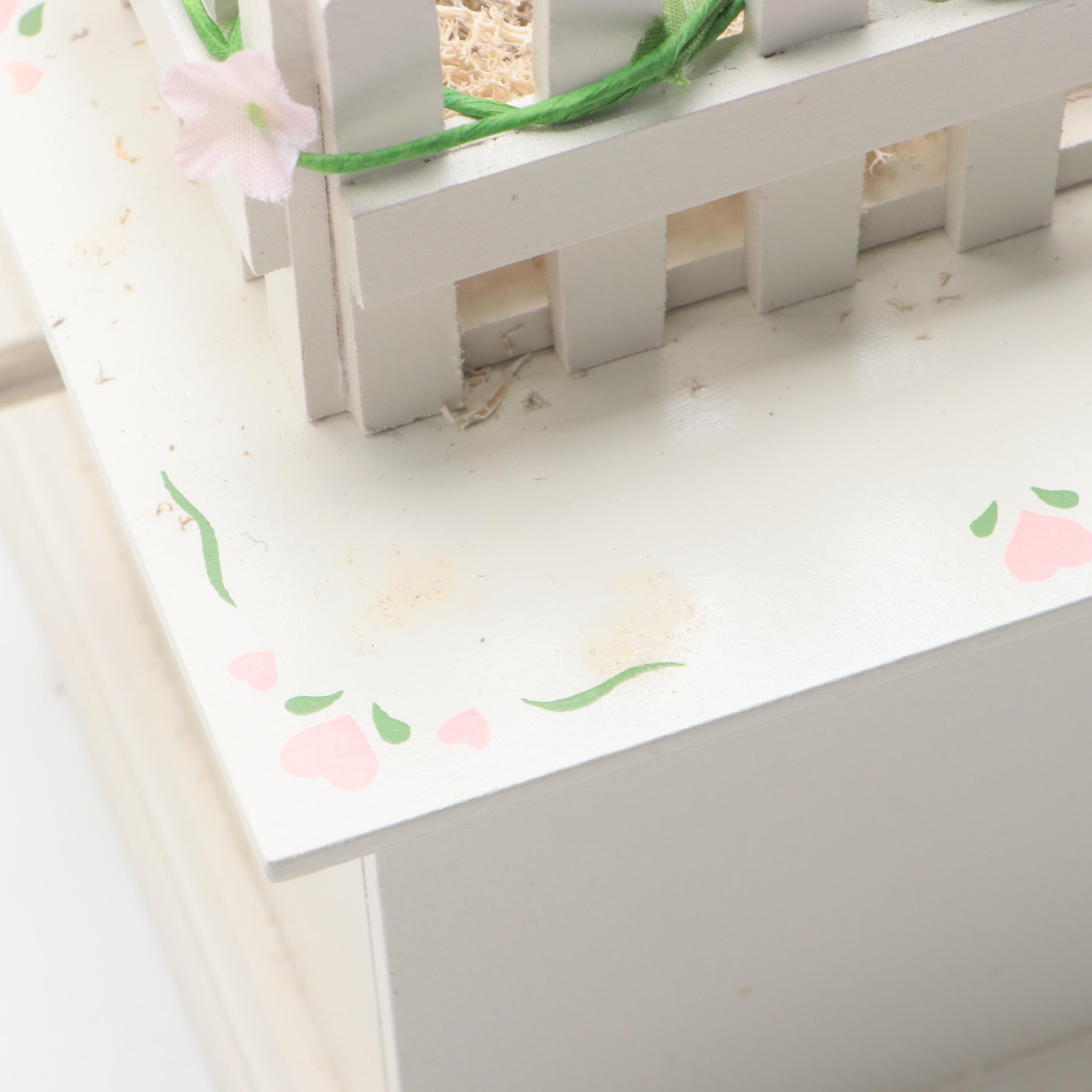 Hand-Painted Easter Music Boxes with Ornaments and Tree Inserts