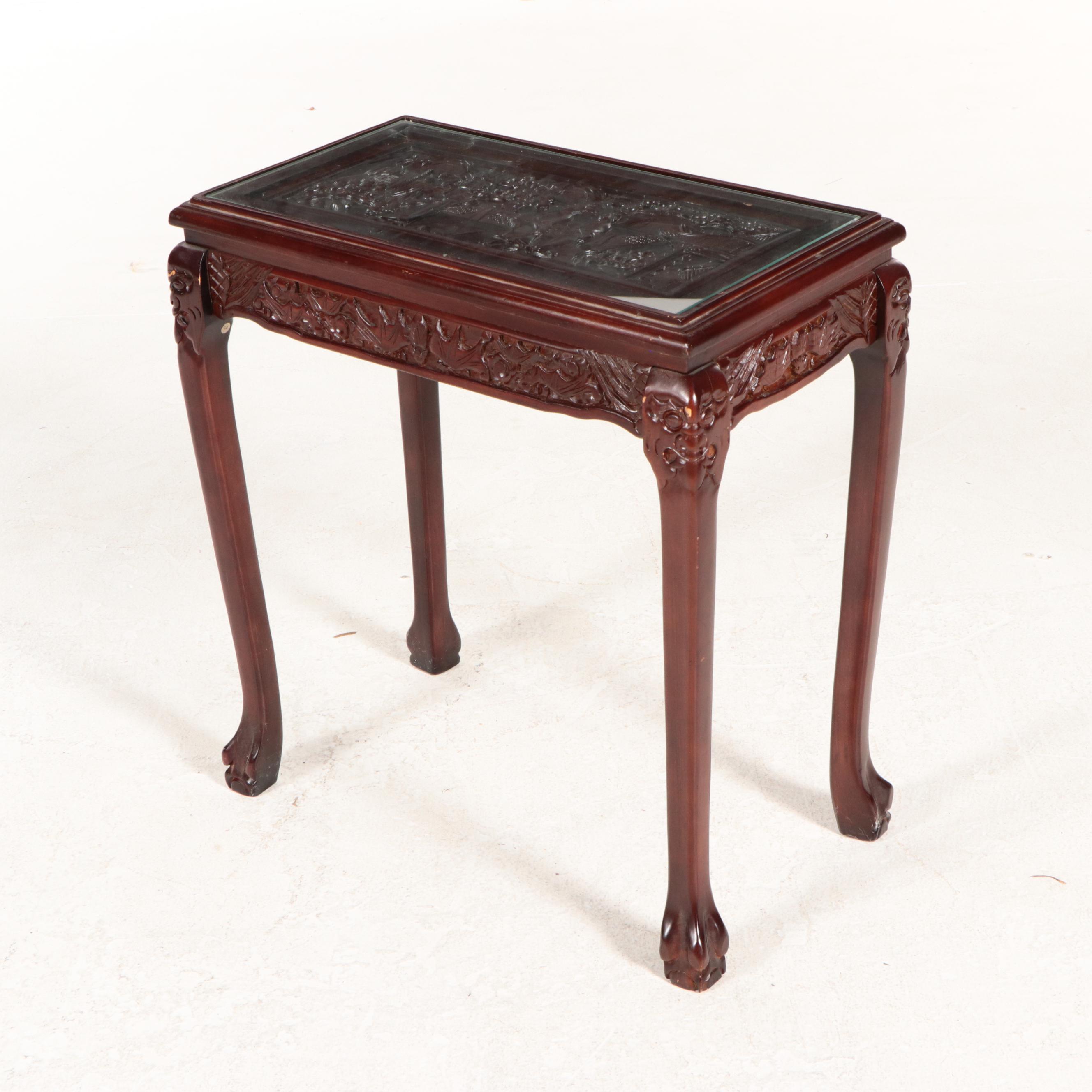 Chinese Carved Wood Nesting Tables