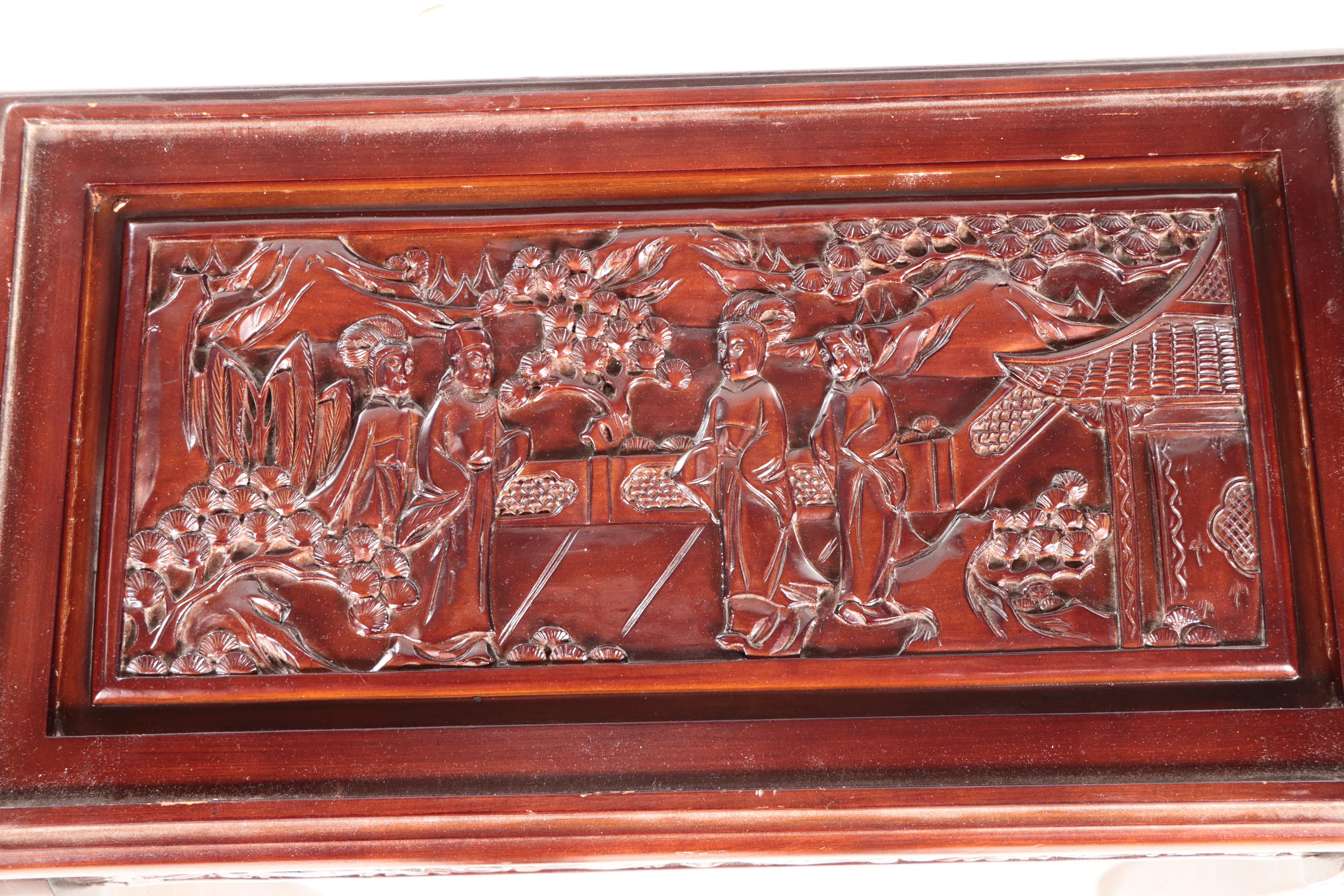 Chinese Carved Wood Nesting Tables