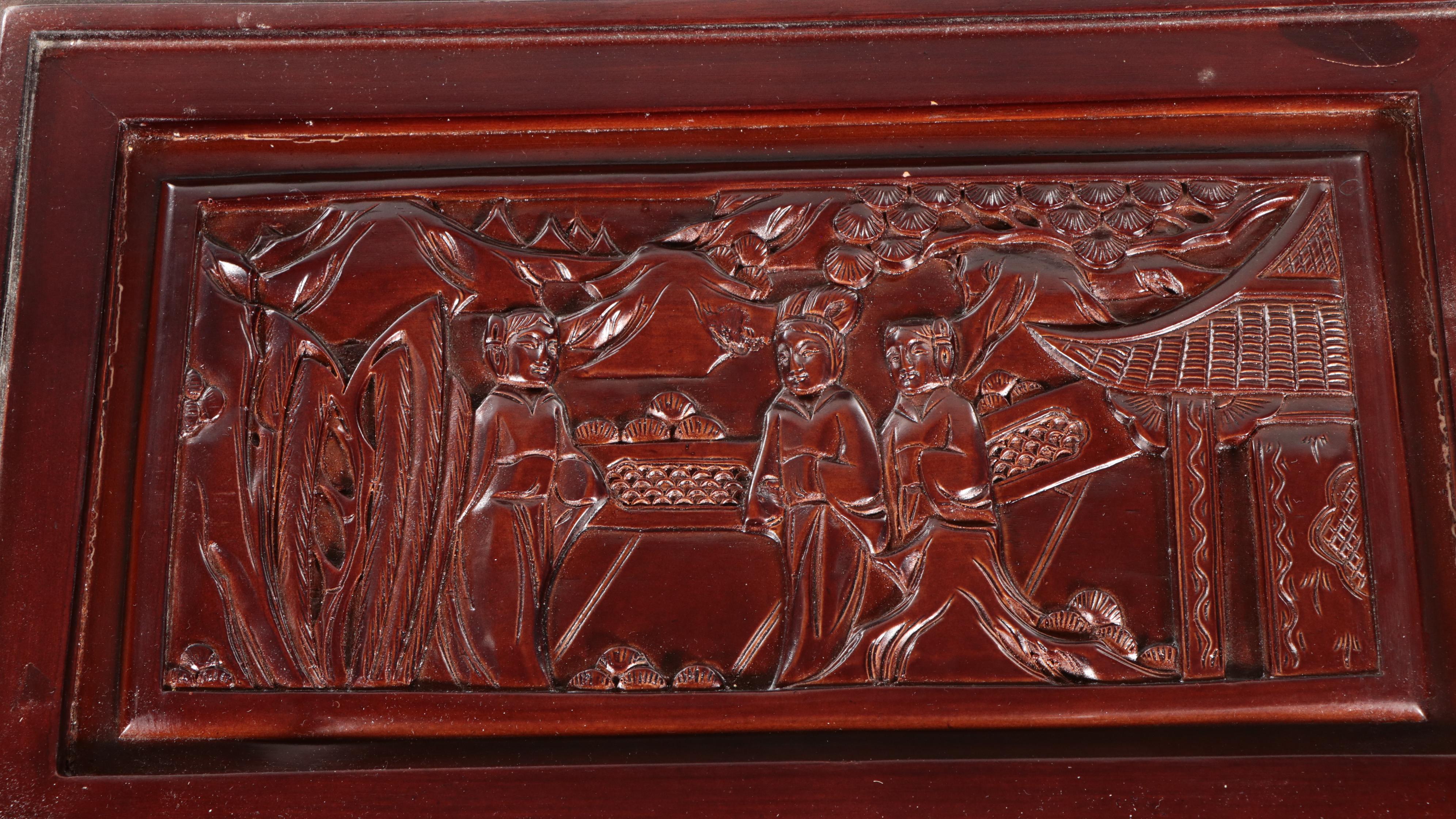 Chinese Carved Wood Nesting Tables