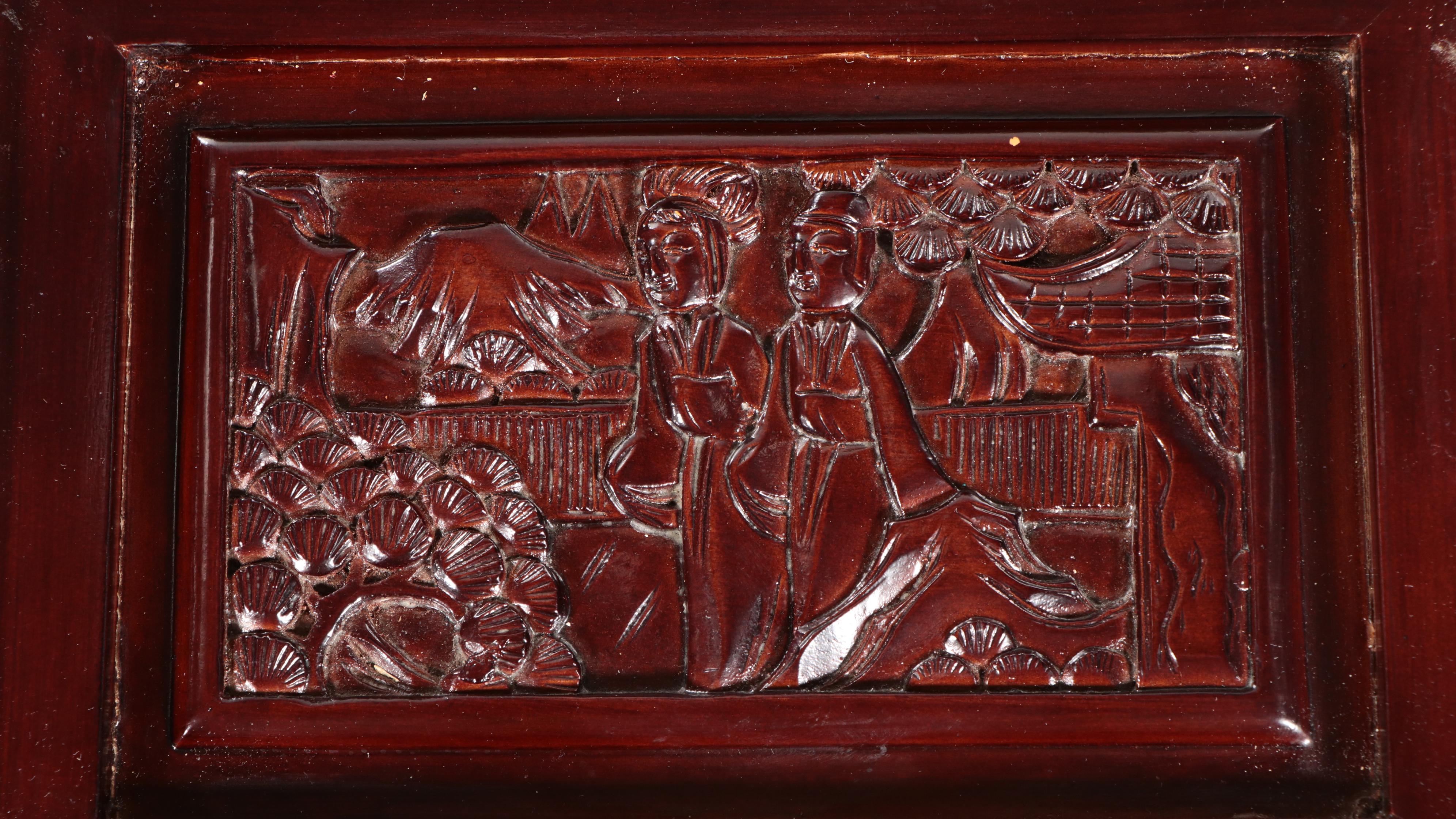 Chinese Carved Wood Nesting Tables