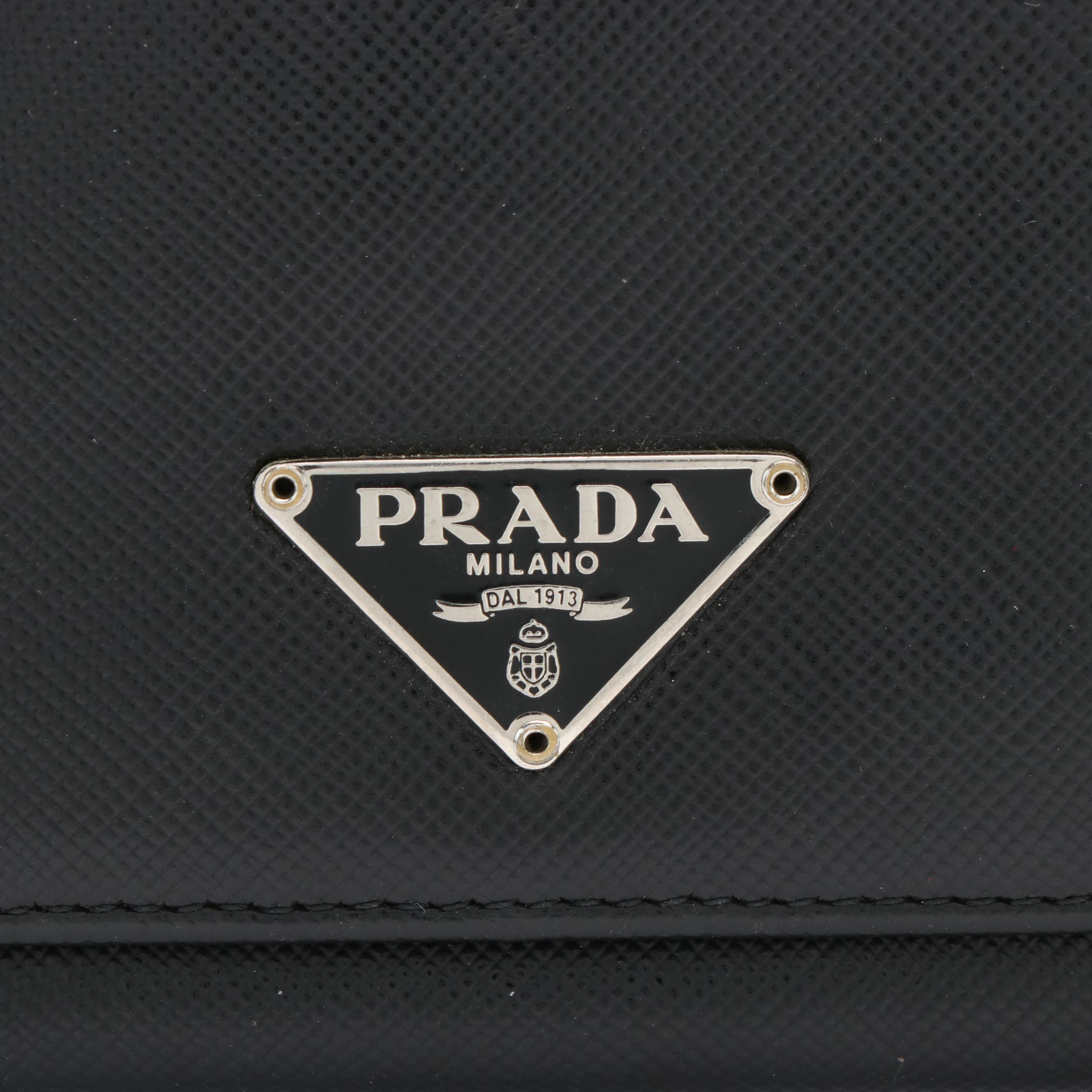 Prada  Tessuto Saffiano Leather Long Wallet