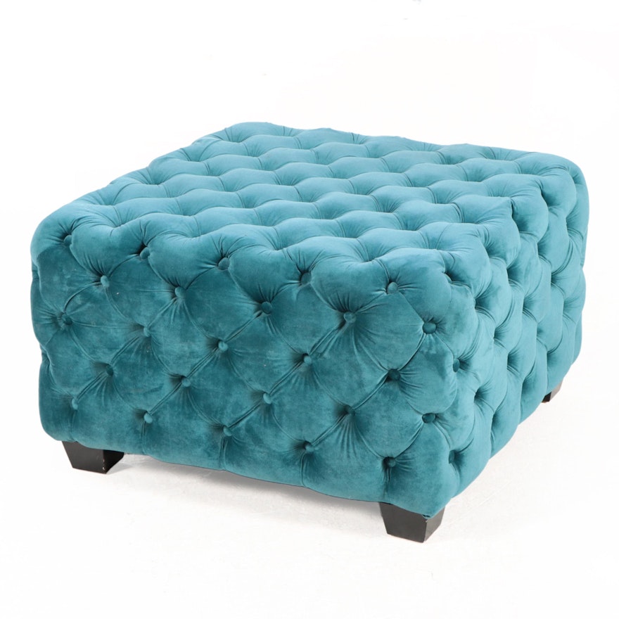 Noble House Home Furnishings Button-Tufted Ottoman