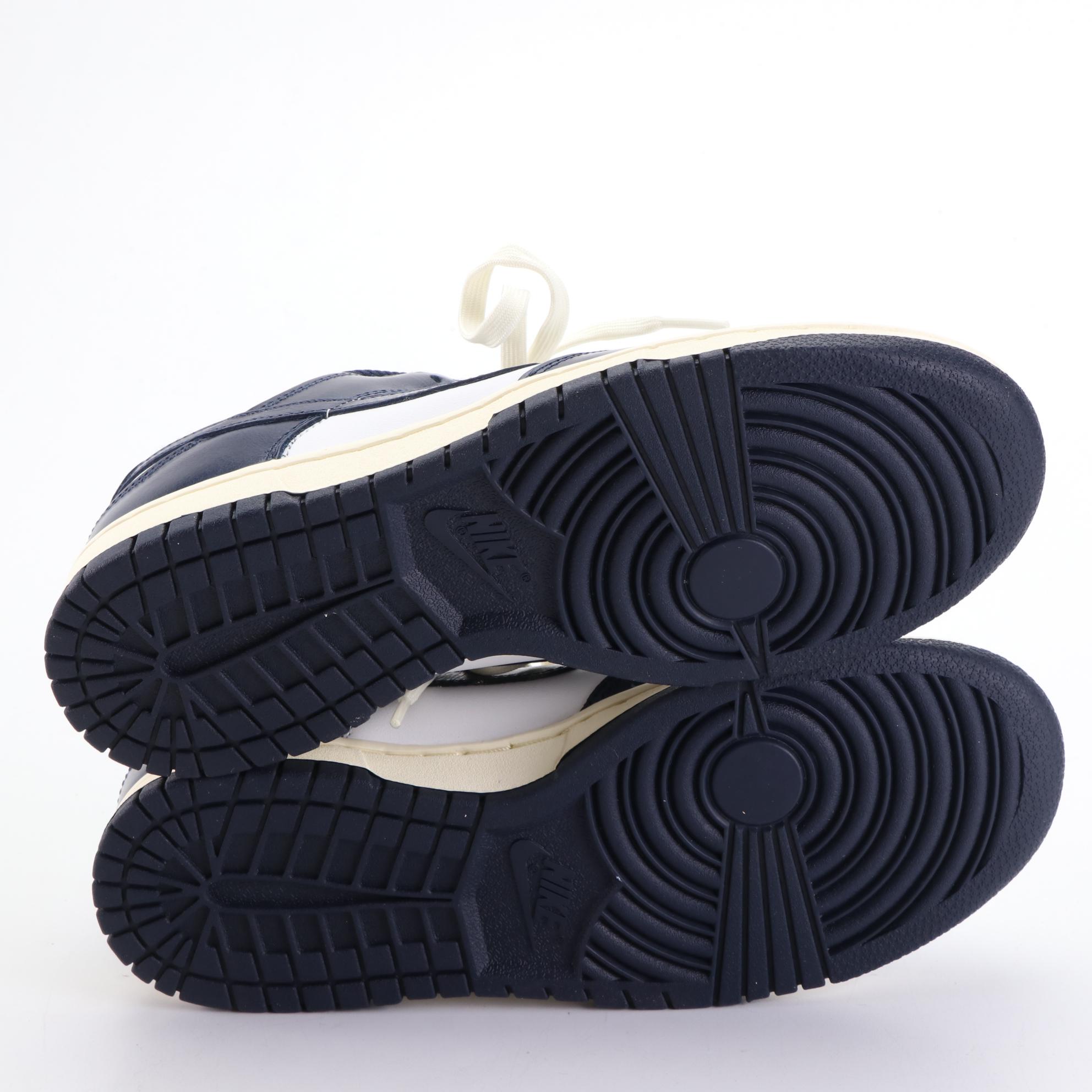 Nike Dunk Low Premium Sneakers in Midnight Navy, Ivory and White with Box