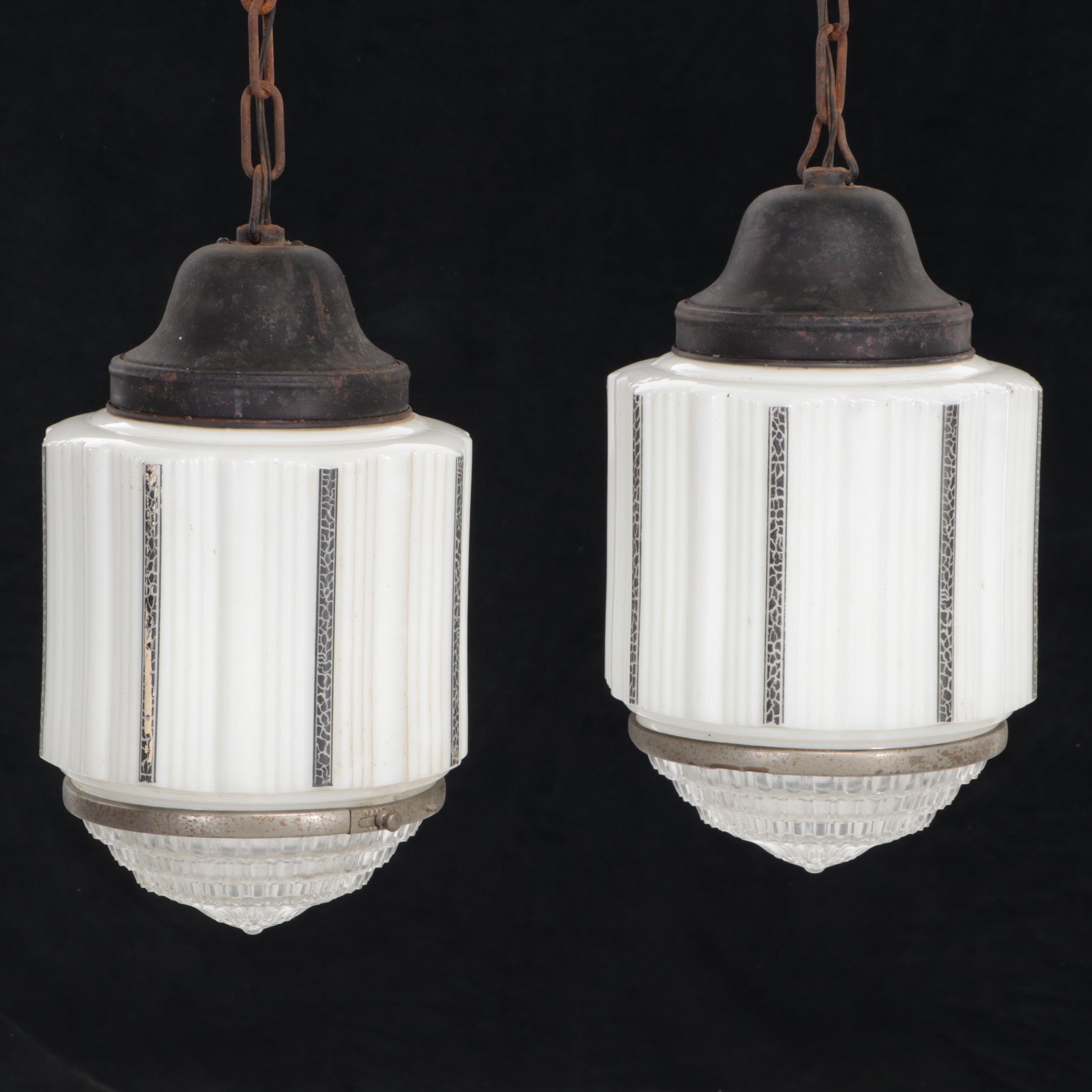 Art Deco Pendant Light Fixtures, 1920s-1930s