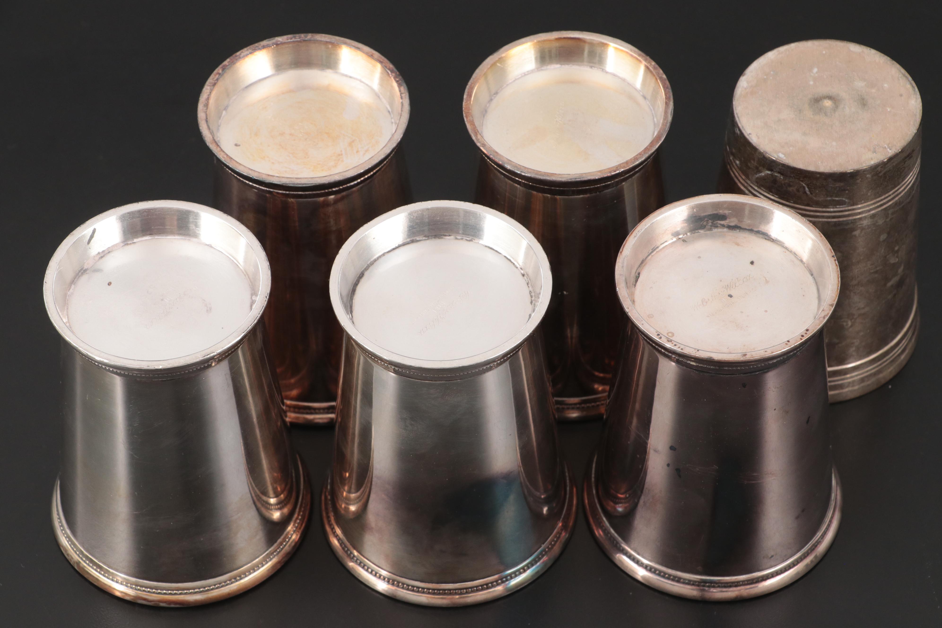 International Silver Co. Silver Plate Mint Julep Cups with Table Accessories