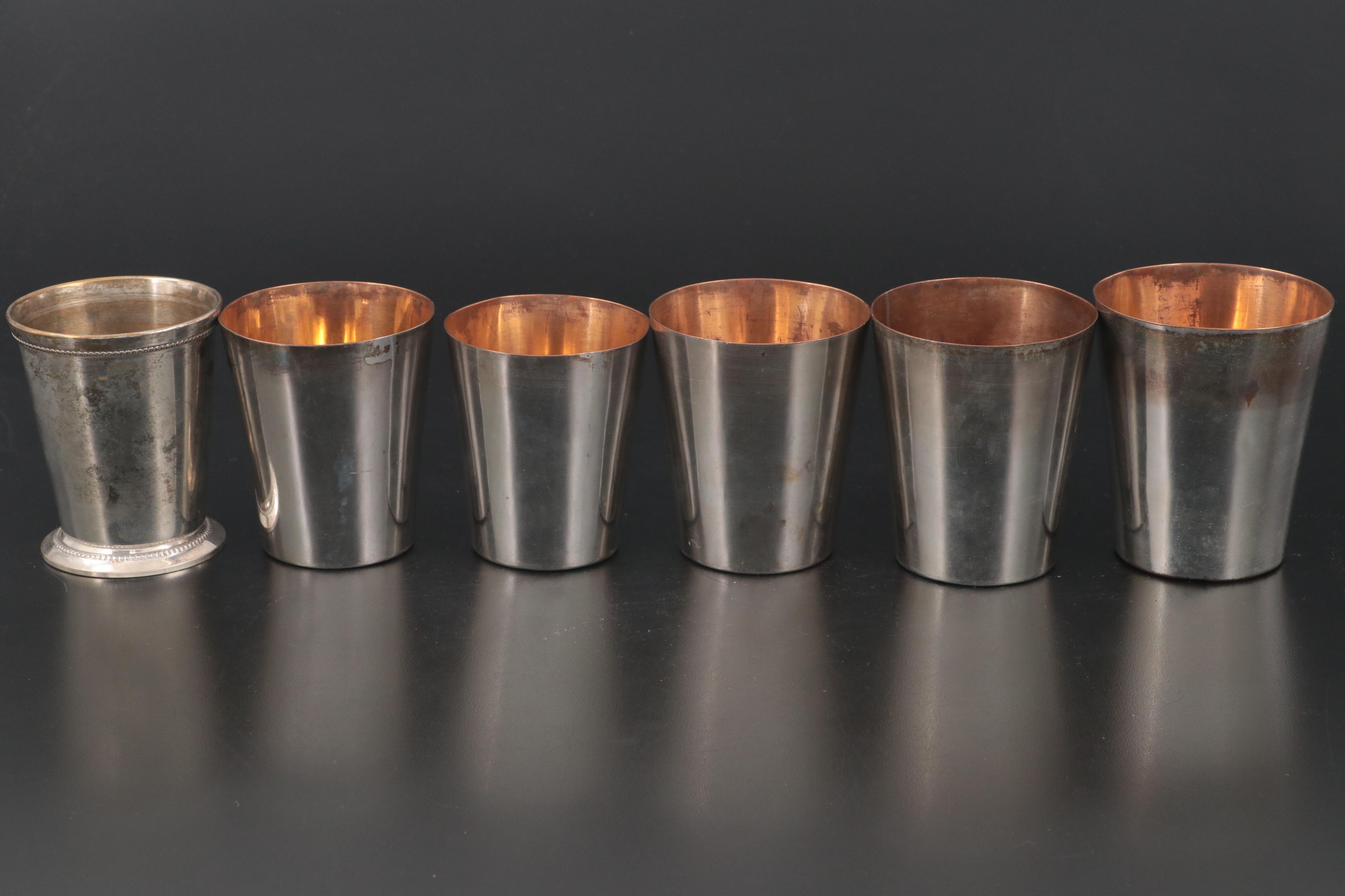 International Silver Co. Silver Plate Mint Julep Cups with Table Accessories