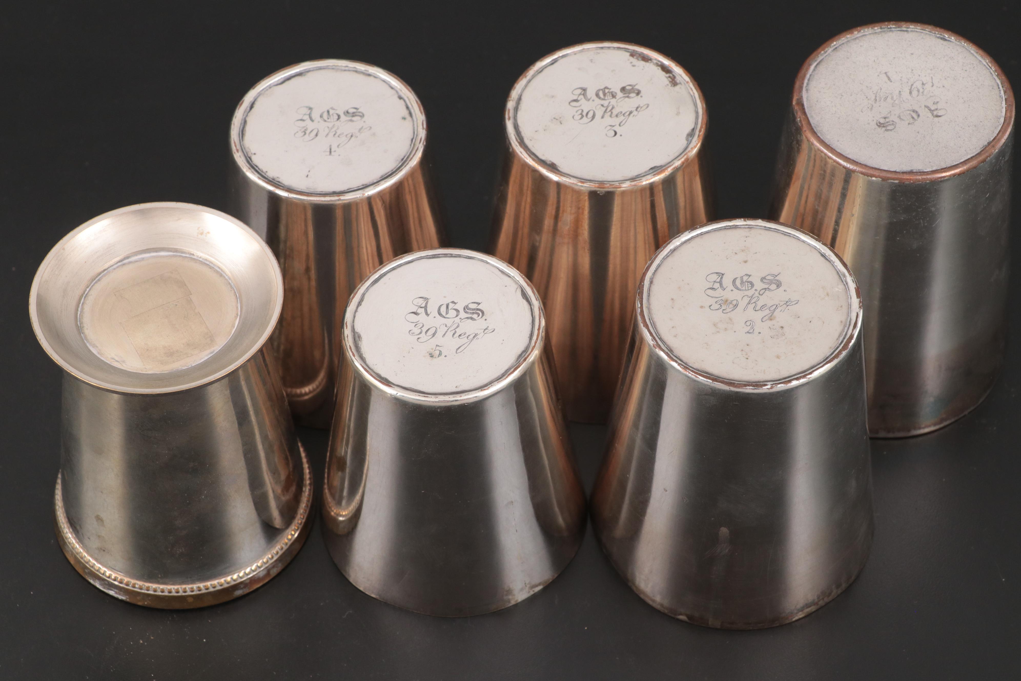 International Silver Co. Silver Plate Mint Julep Cups with Table Accessories