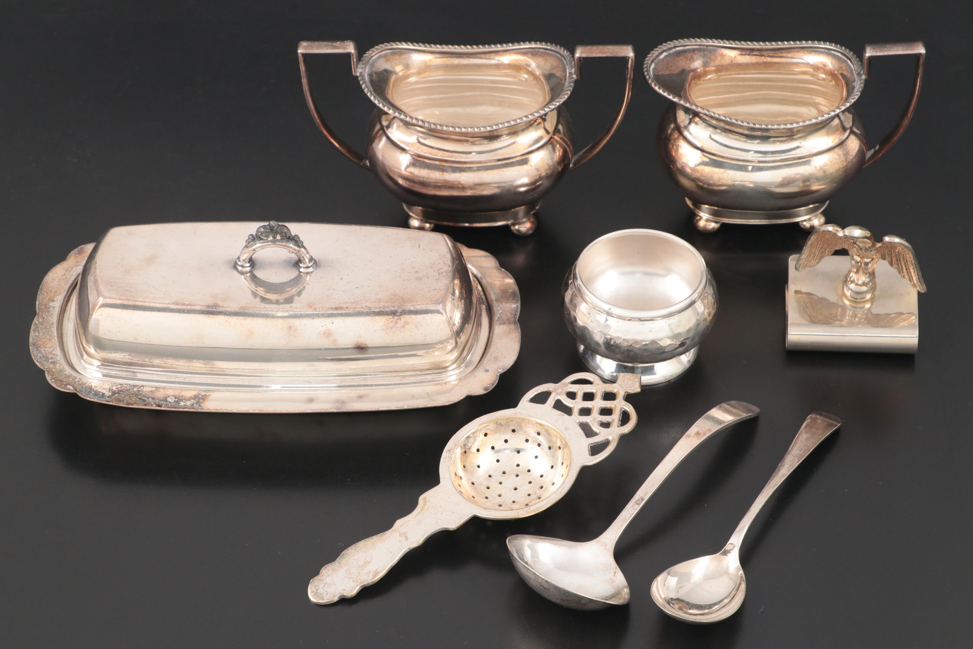 International Silver Co. Silver Plate Mint Julep Cups with Table Accessories