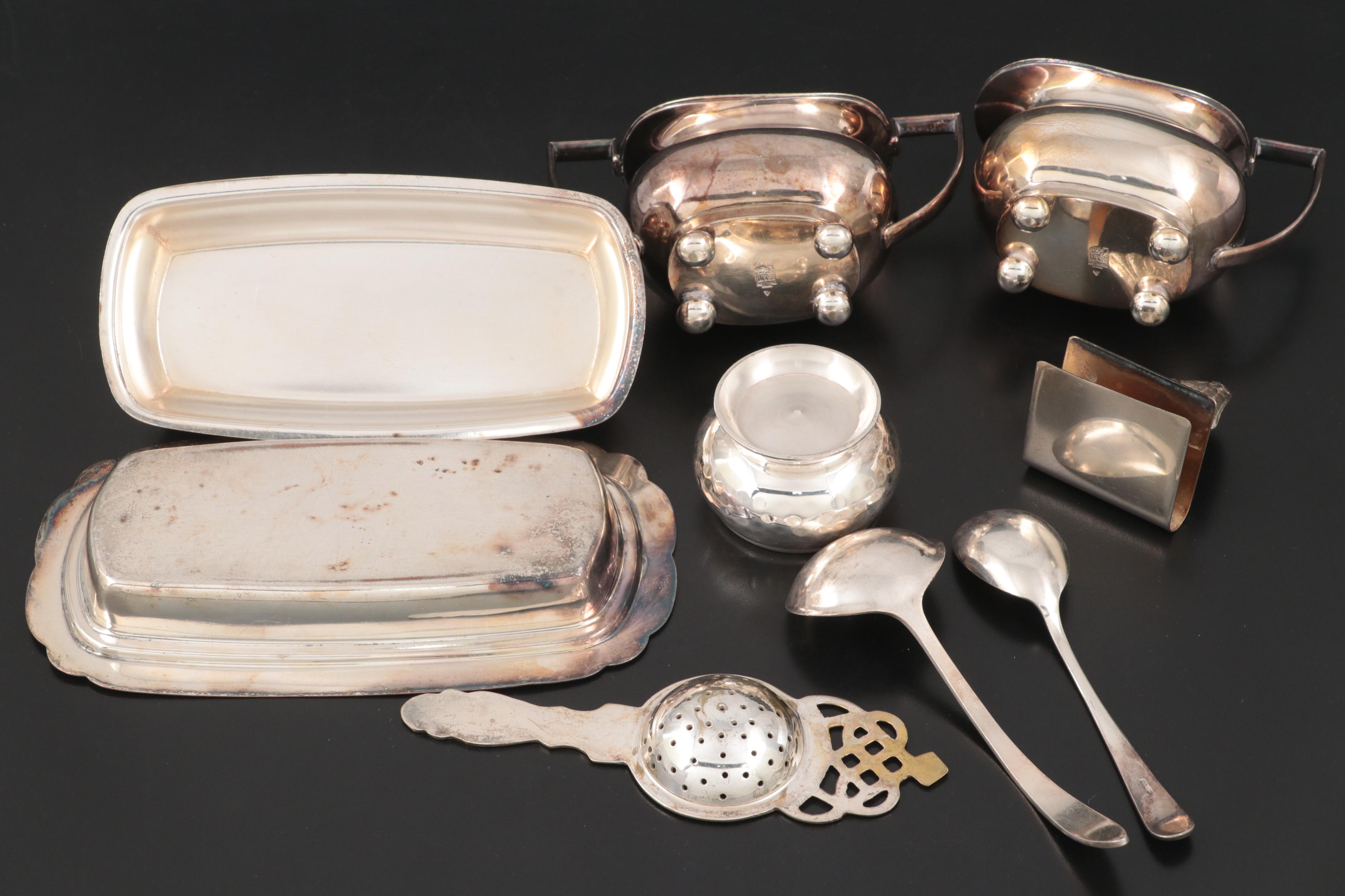 International Silver Co. Silver Plate Mint Julep Cups with Table Accessories