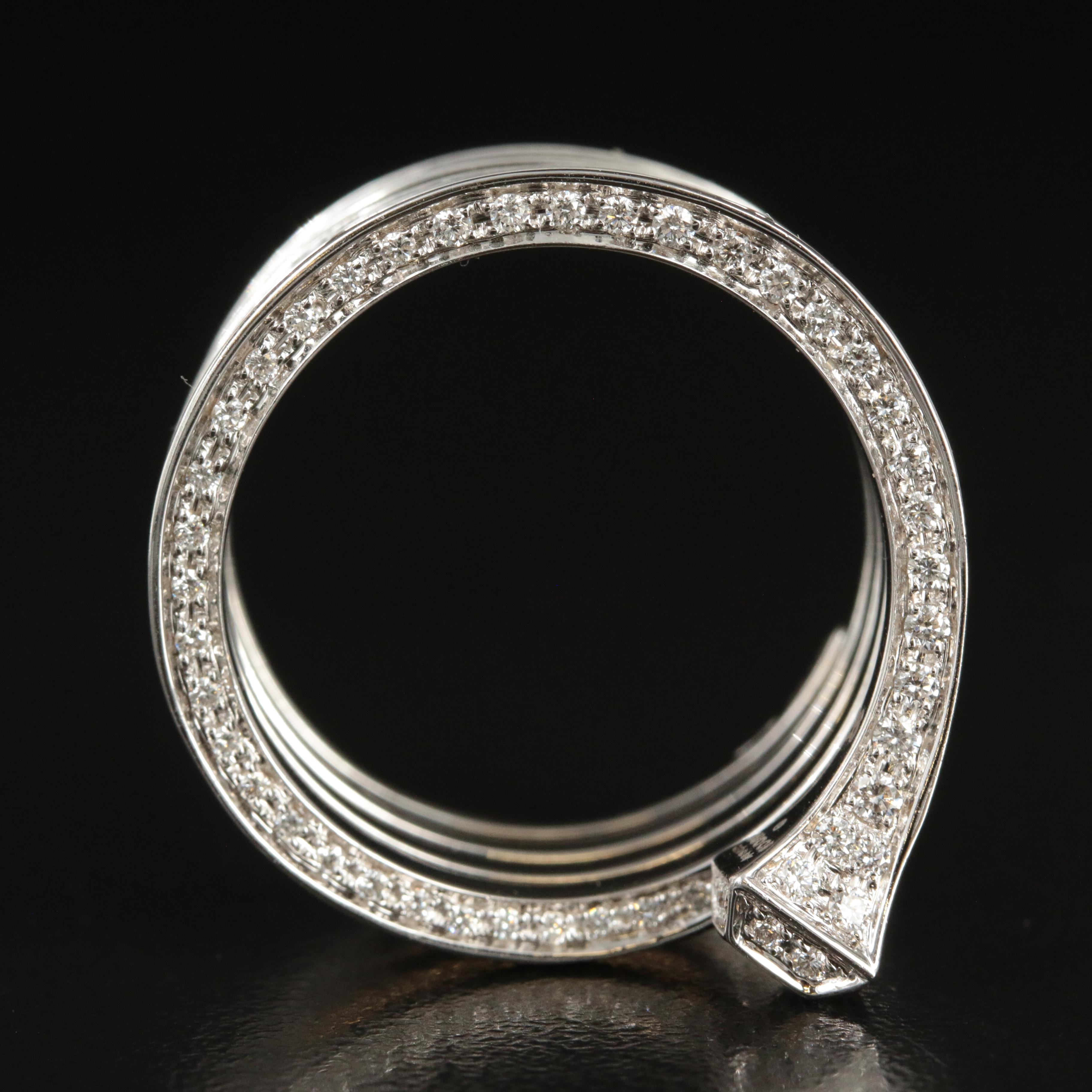 Gucci "Chiodo" 18K 2.28 CTW Diamond Five-Row Spiral Nail Ring