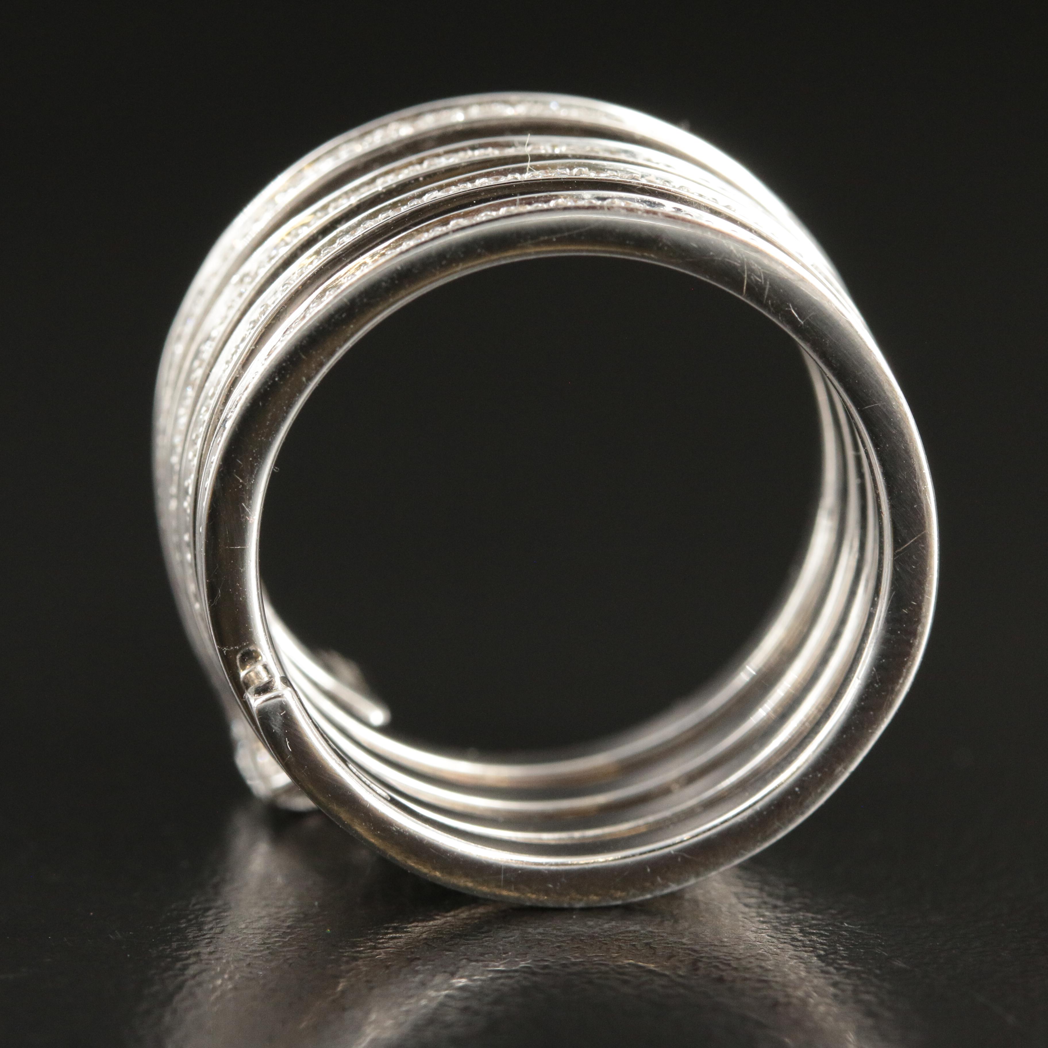 Gucci "Chiodo" 18K 2.28 CTW Diamond Five-Row Spiral Nail Ring