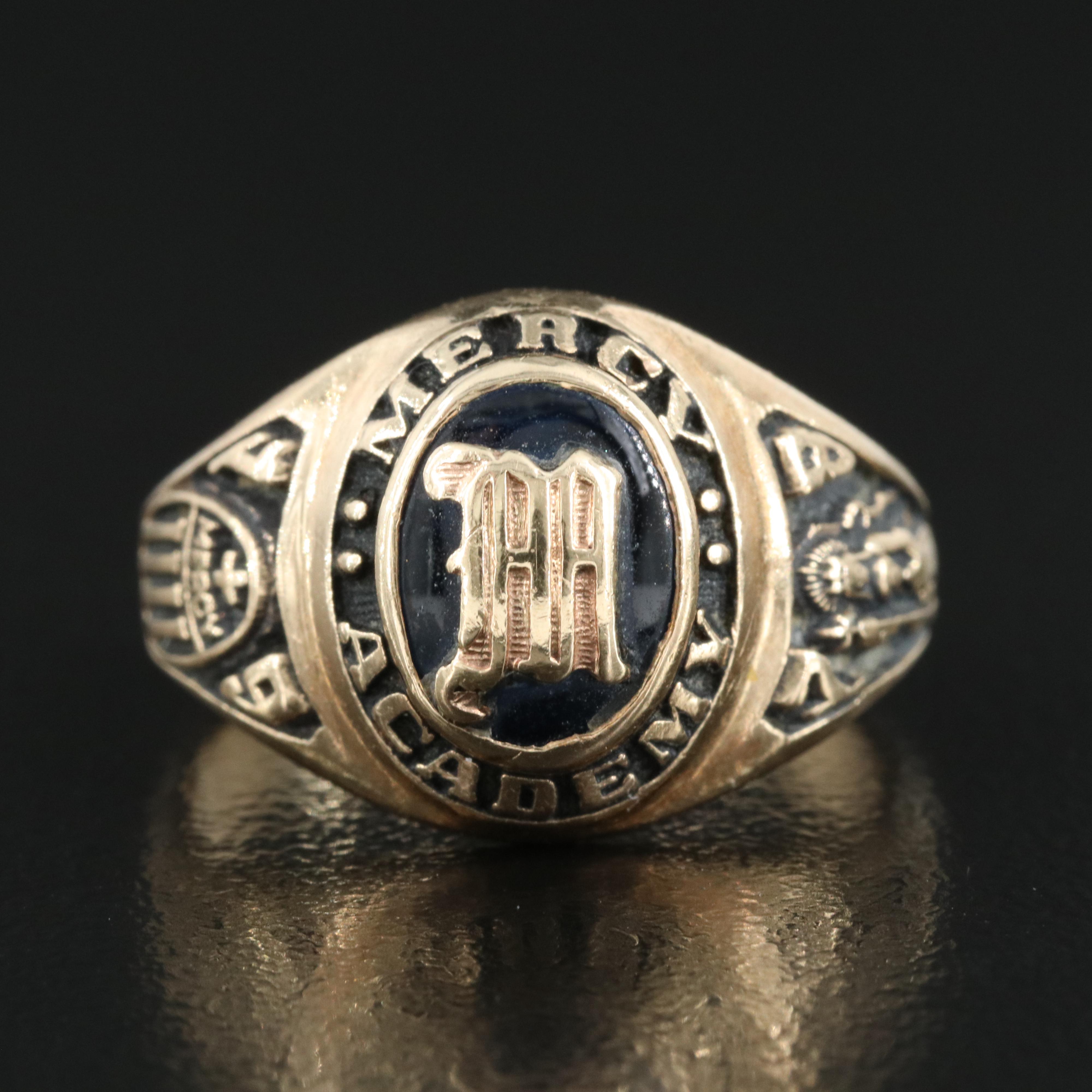 10K Spinel Mercy Academy Class Ring