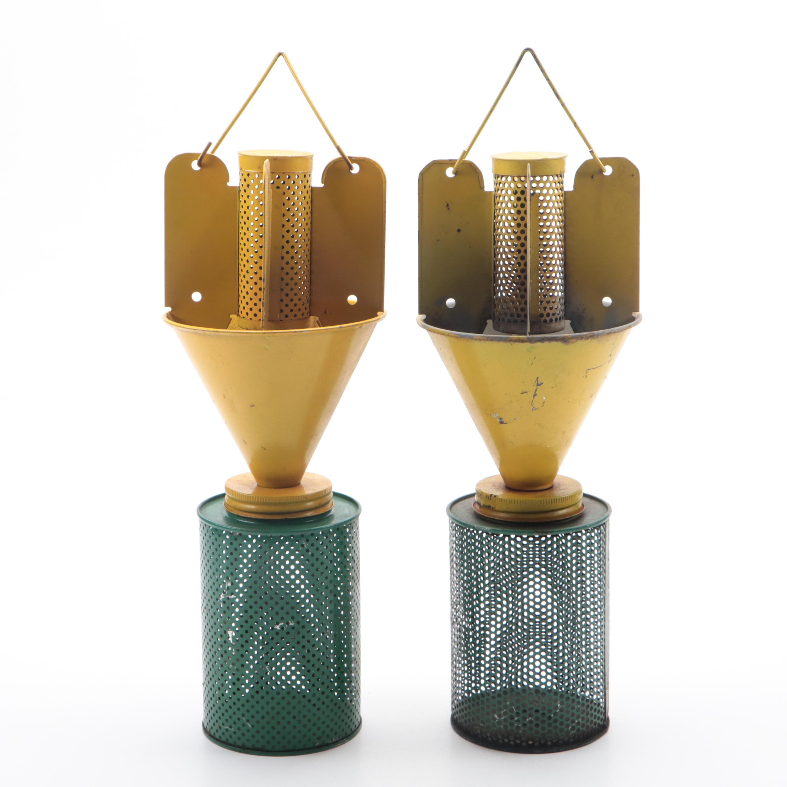 Two Vintage Metal Fly Traps