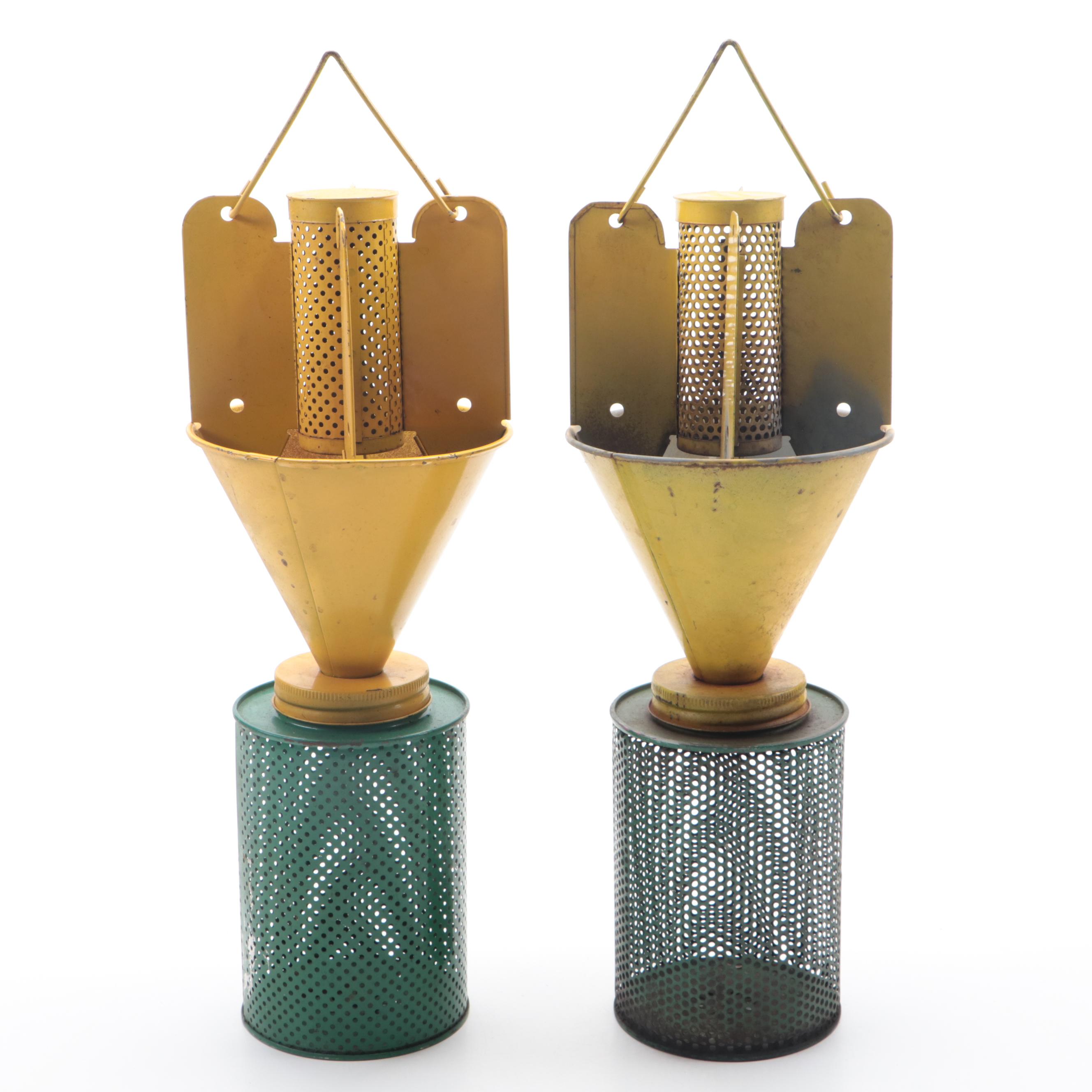 Two Vintage Metal Fly Traps