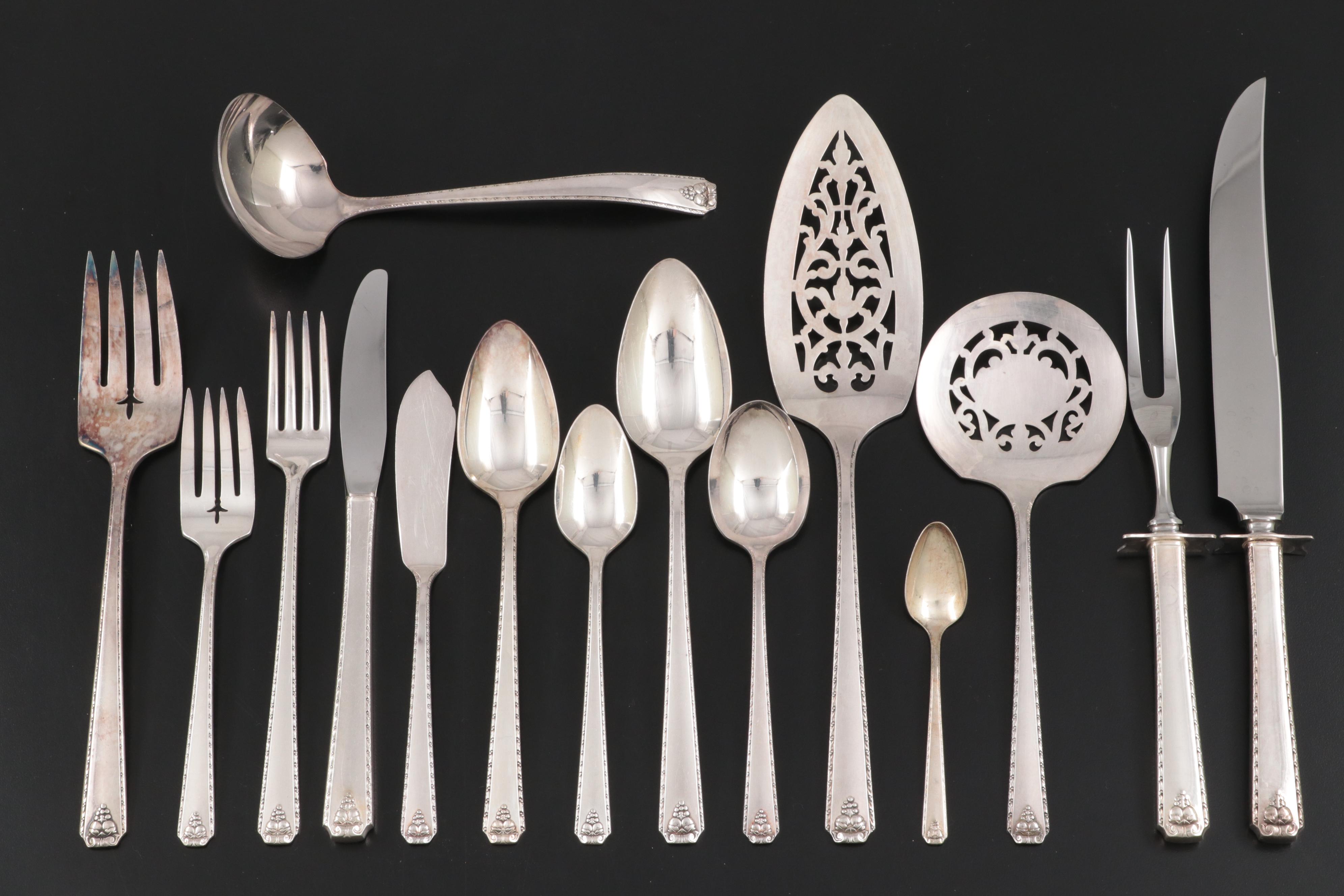 Prestige Plate "Bordeaux" Flatware in Storage Chest, Mid-20th Century