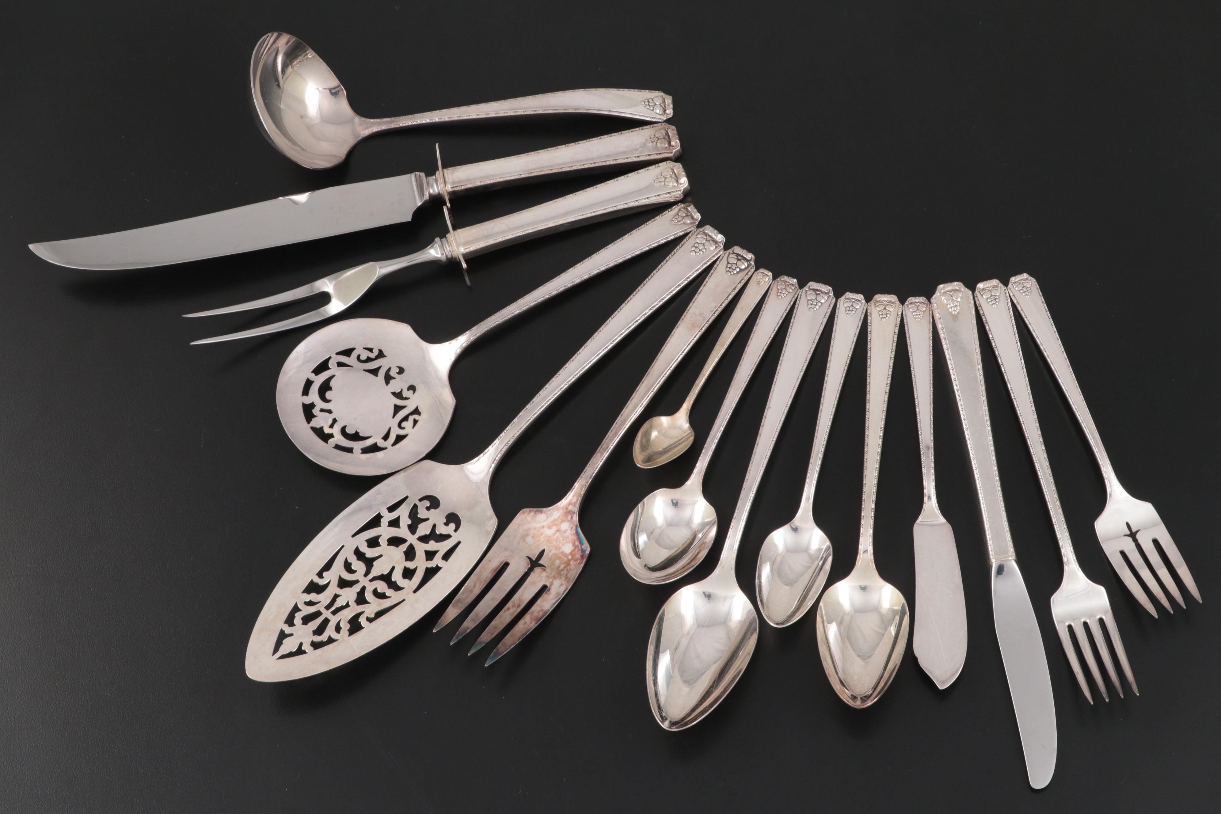 Prestige Plate "Bordeaux" Flatware in Storage Chest, Mid-20th Century