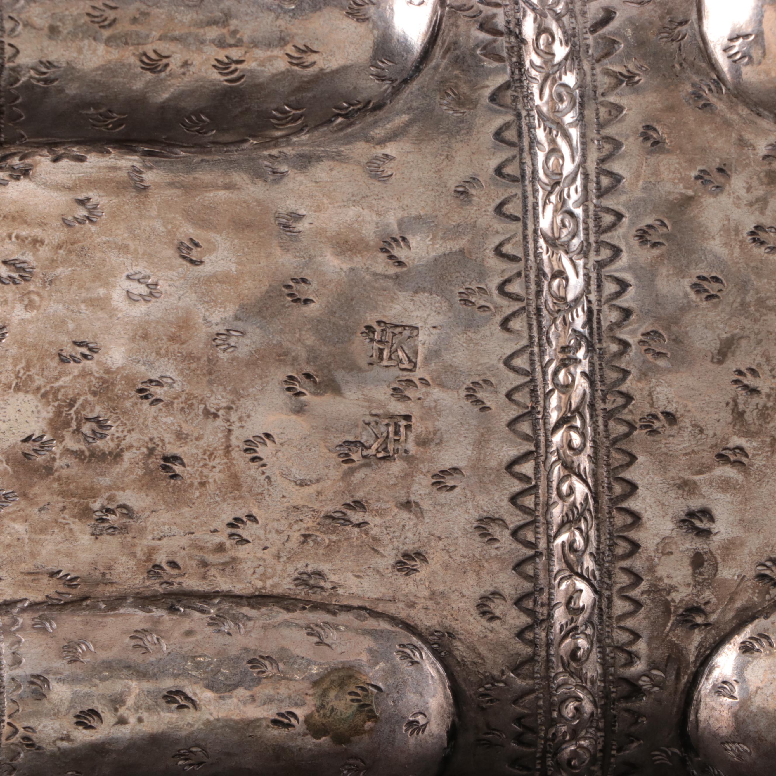 Cambodian Style Hammered Metal Elephant Box