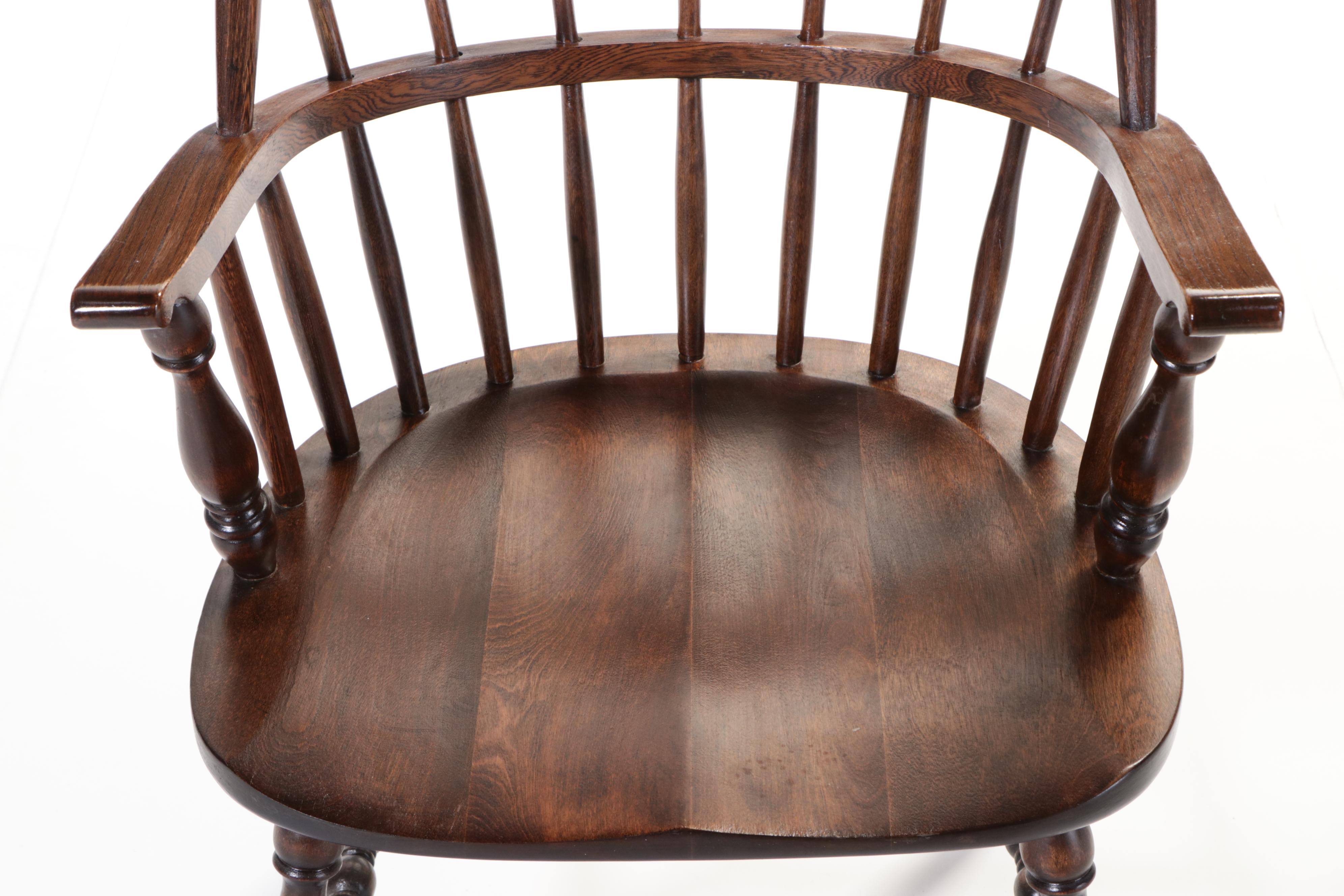 Colonial Style Elm Sack-Back Windsor Armchair