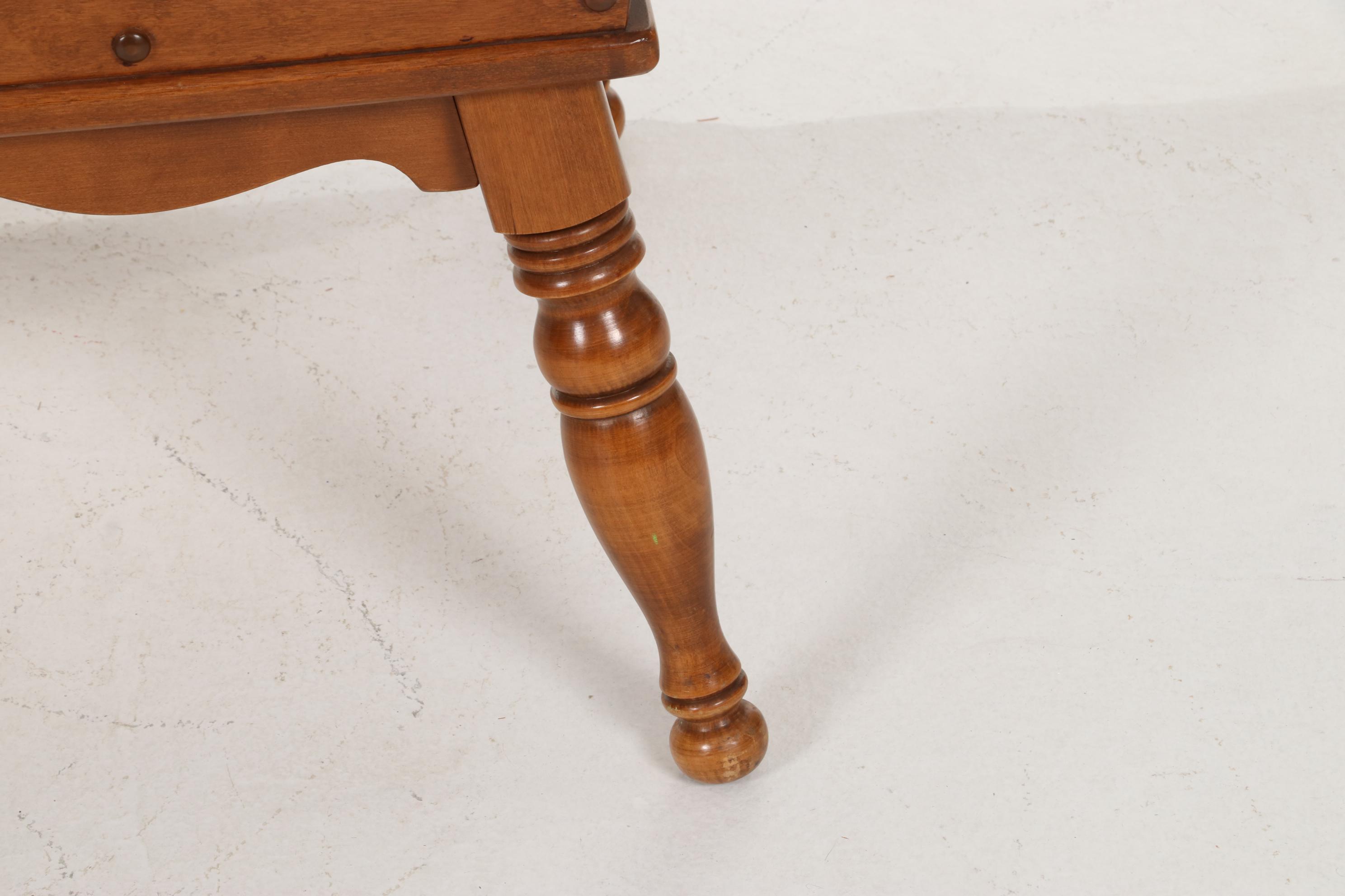 Ethan Allen Colonial Style Maple Coffee Table and Lift-Top End Table, 1970s