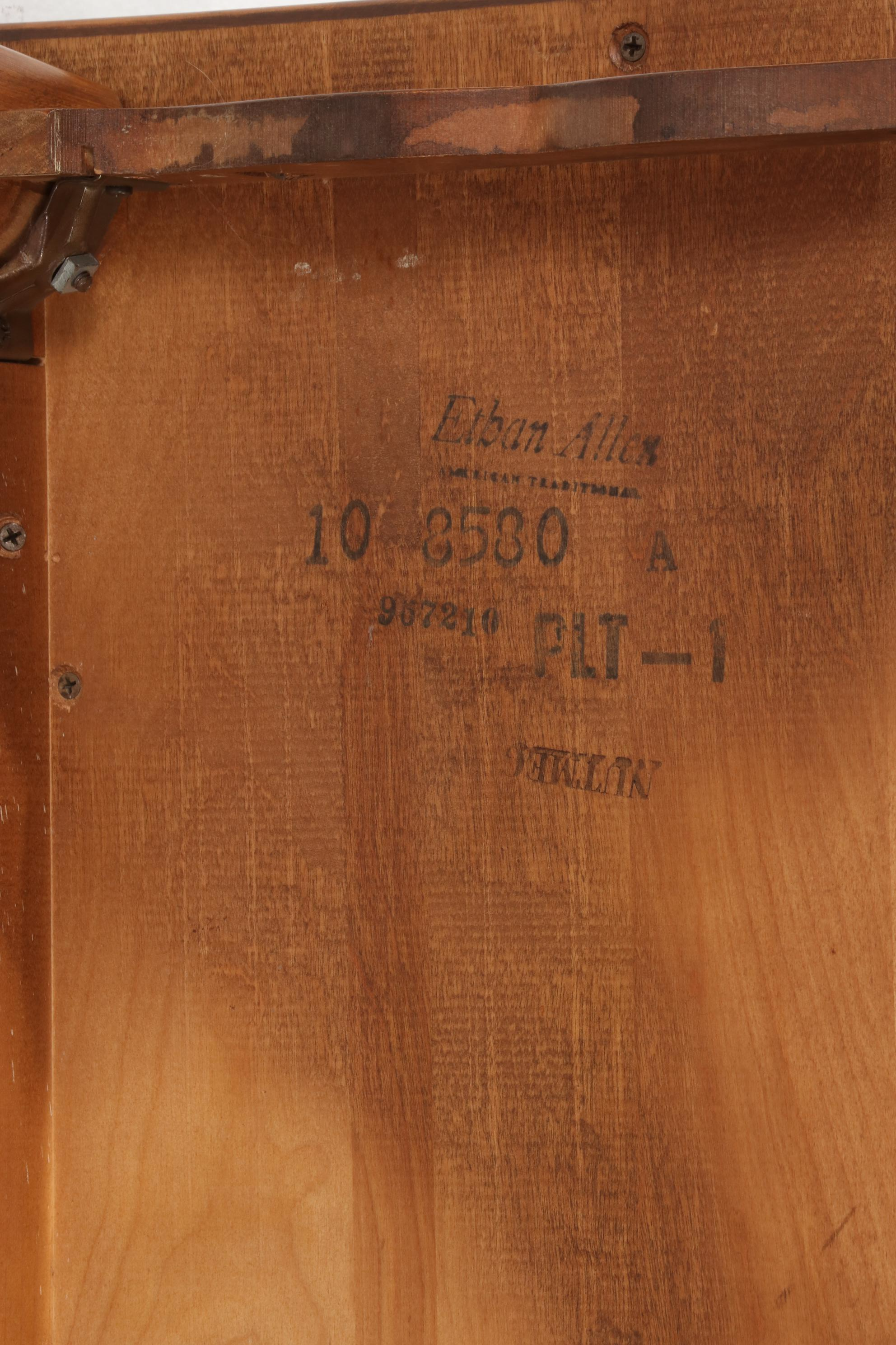 Ethan Allen Colonial Style Maple Coffee Table and Lift-Top End Table, 1970s