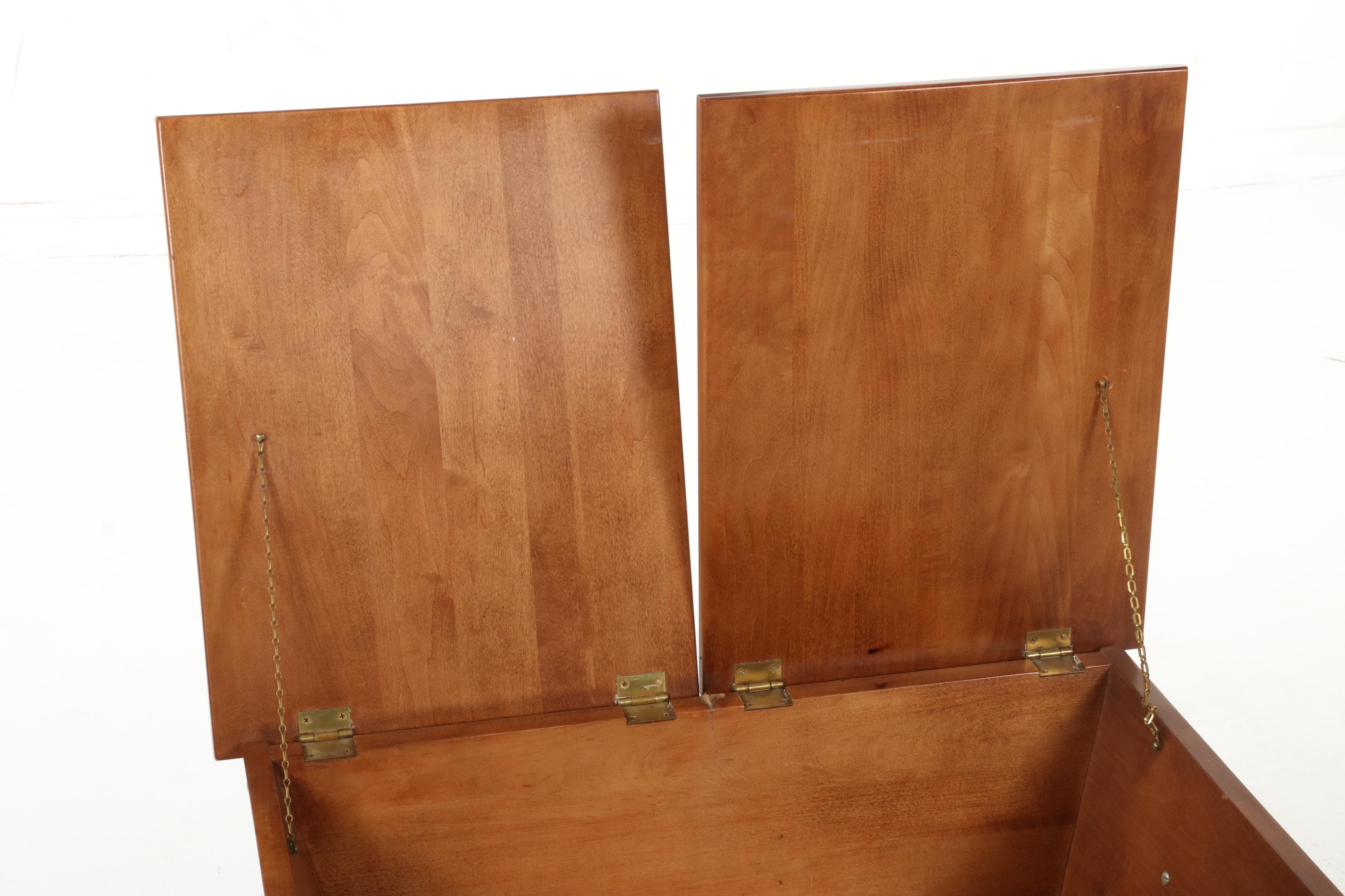 Ethan Allen Colonial Style Maple Coffee Table and Lift-Top End Table, 1970s