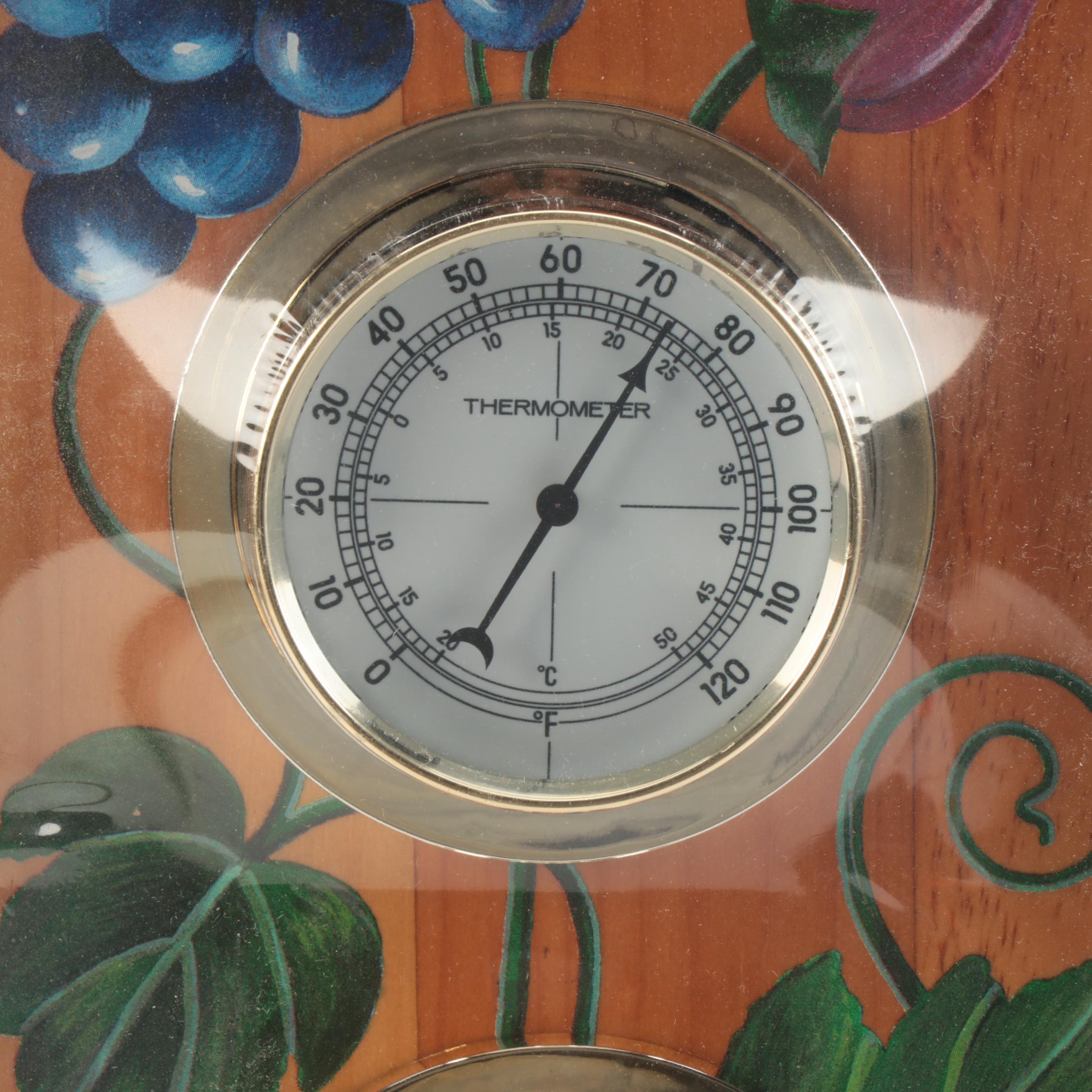 Sunbeam HandPainted Brass and Wood Weather Station EBTH