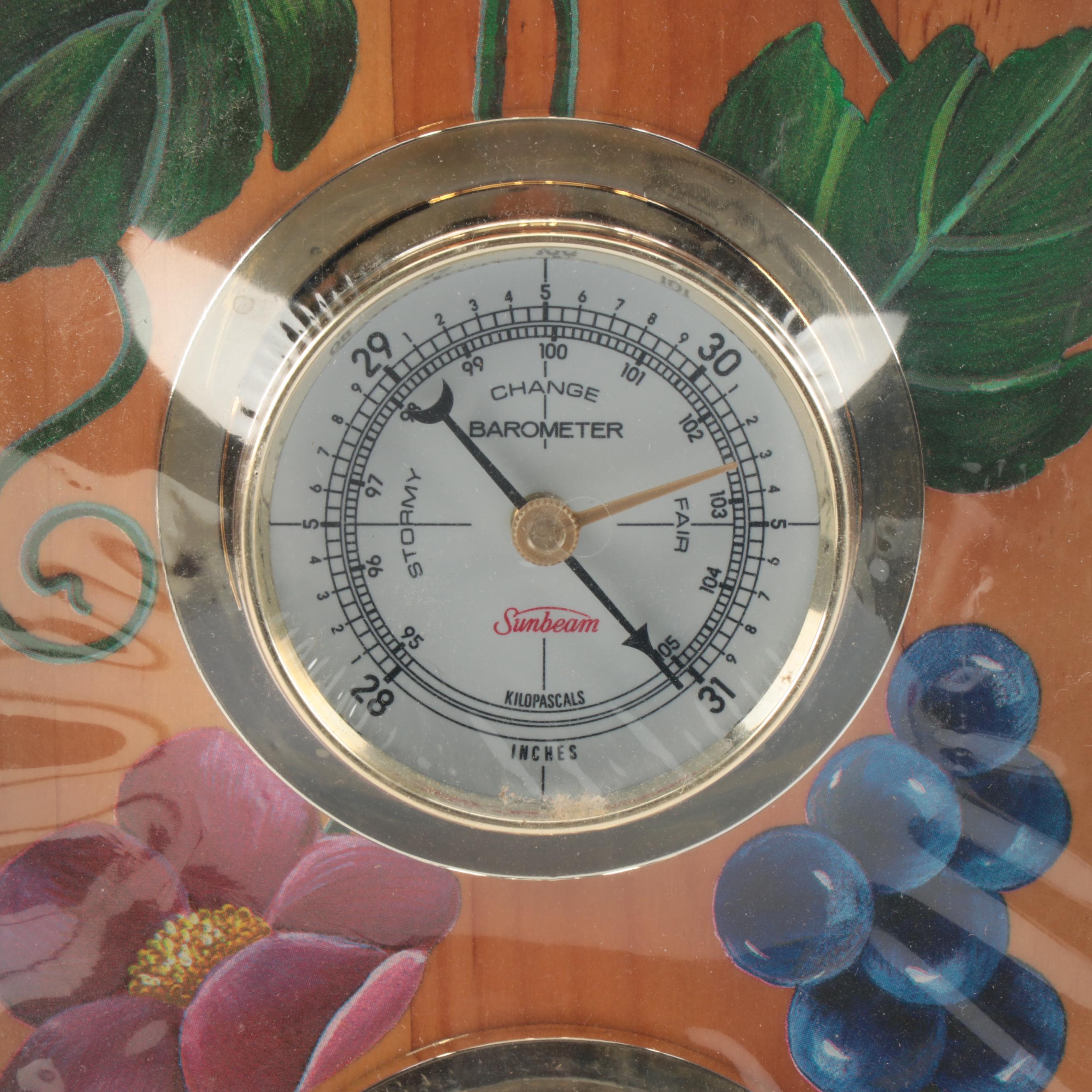 Sunbeam HandPainted Brass and Wood Weather Station EBTH