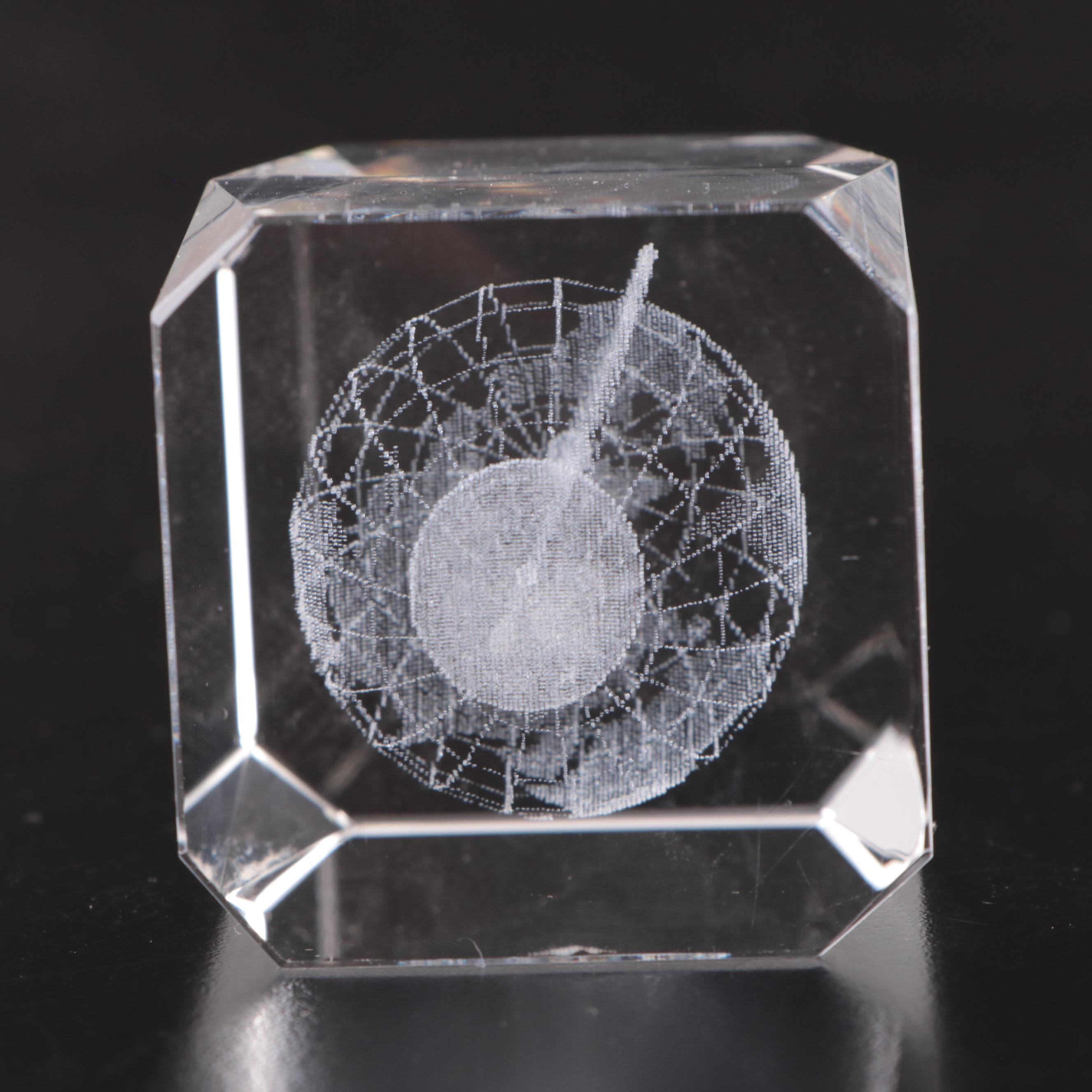 Sandstone, Marble, Stone Desk Globe with Controlled Bubble Glass Paperweights