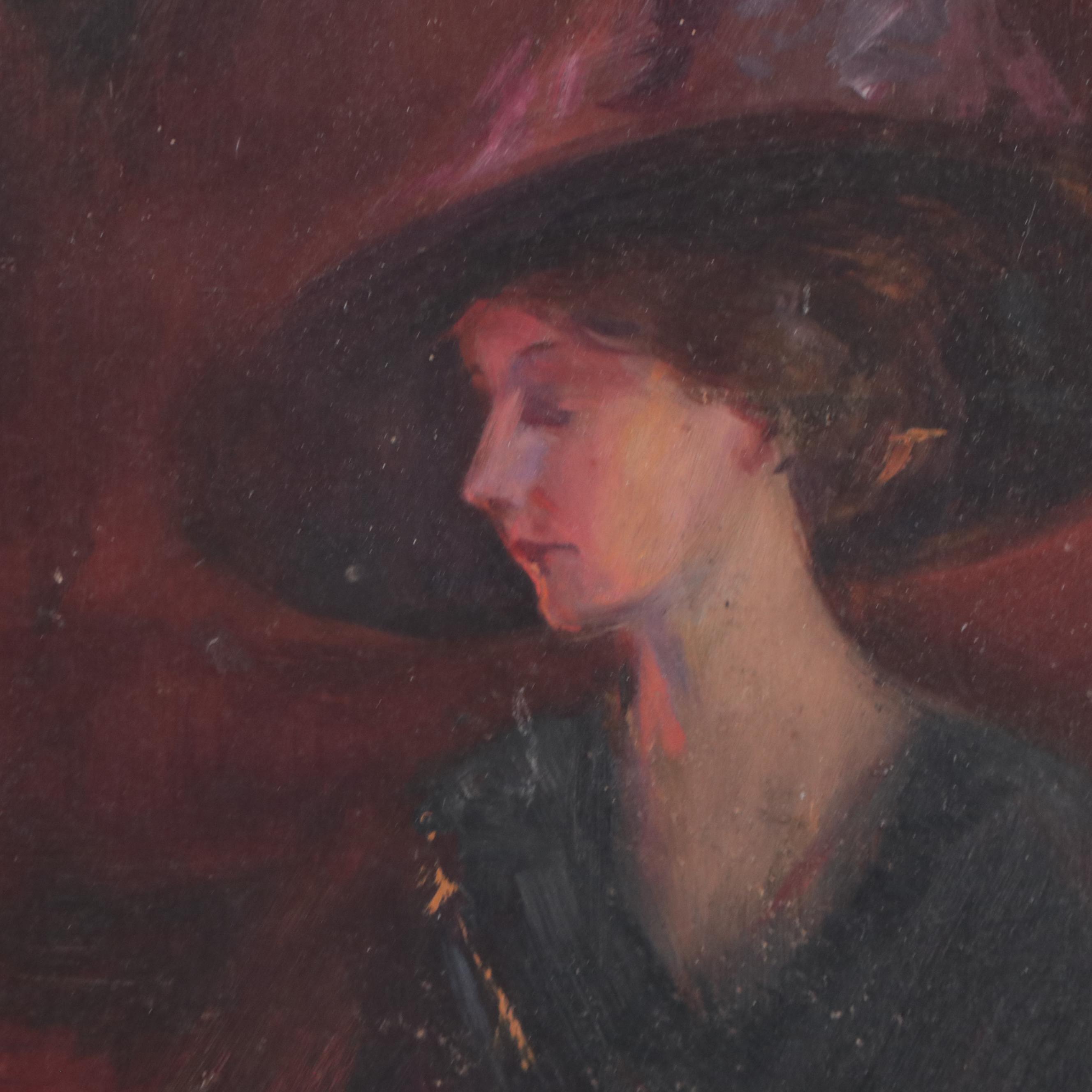 Emil Fuchs Oil Painting "Interior With Two Figures"