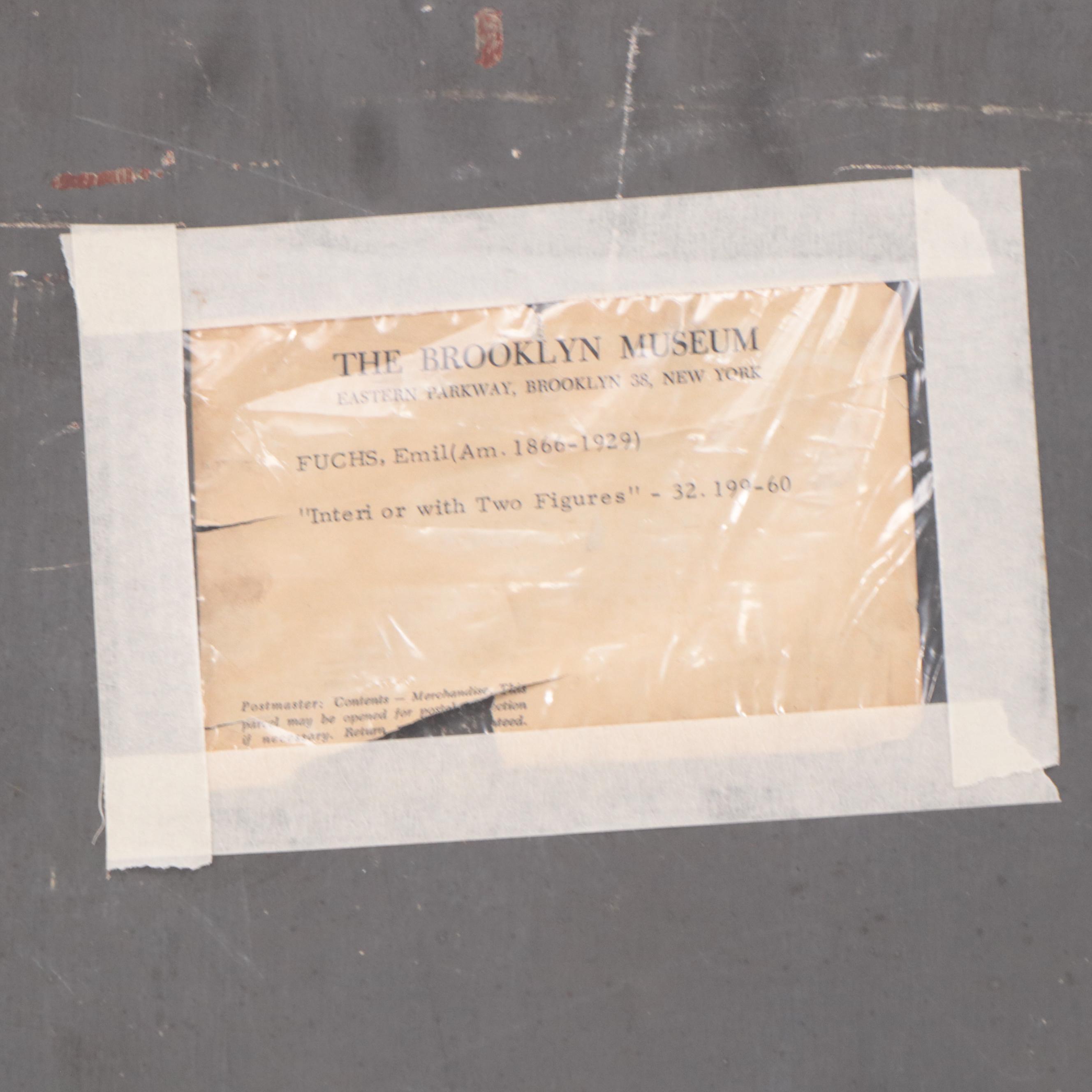 Emil Fuchs Oil Painting "Interior With Two Figures"