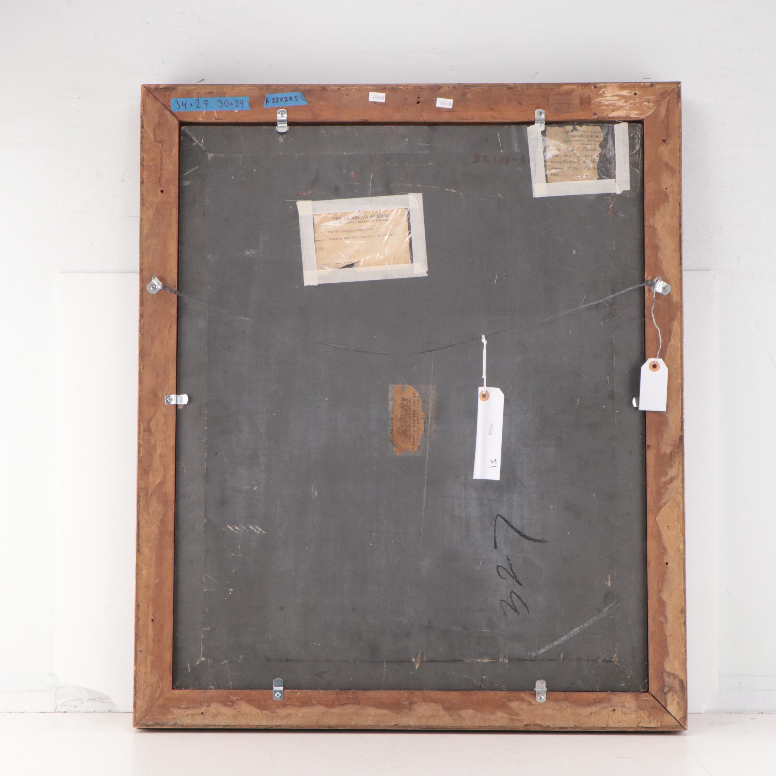 Emil Fuchs Oil Painting "Interior With Two Figures"