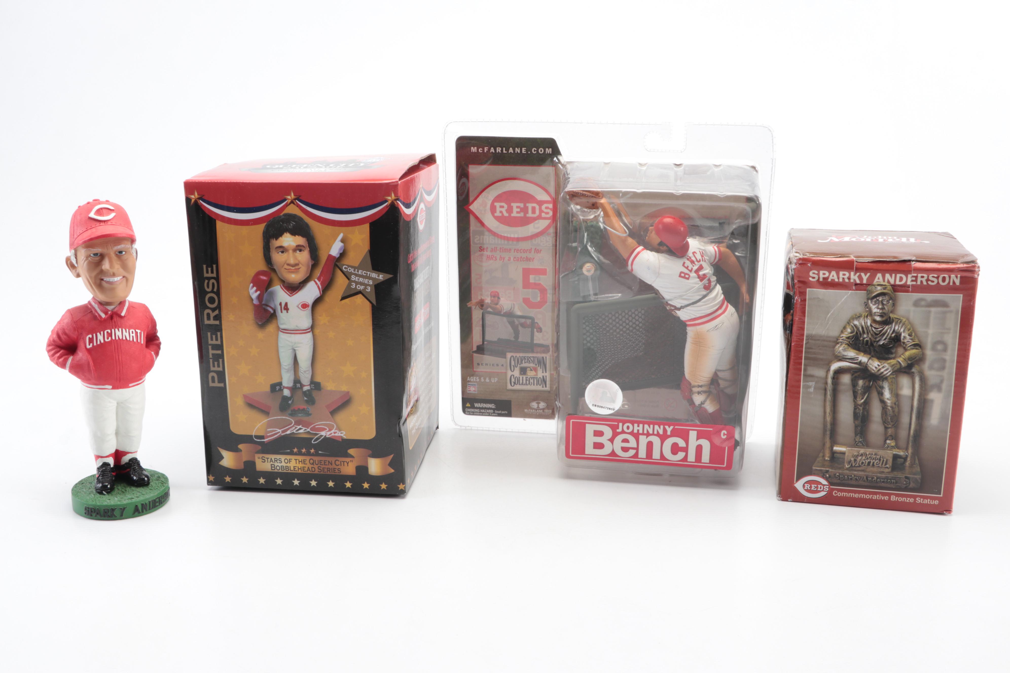 Cincinnati Reds Bobbleheads Featuring Pete Rose, Sparky Anderson, and More