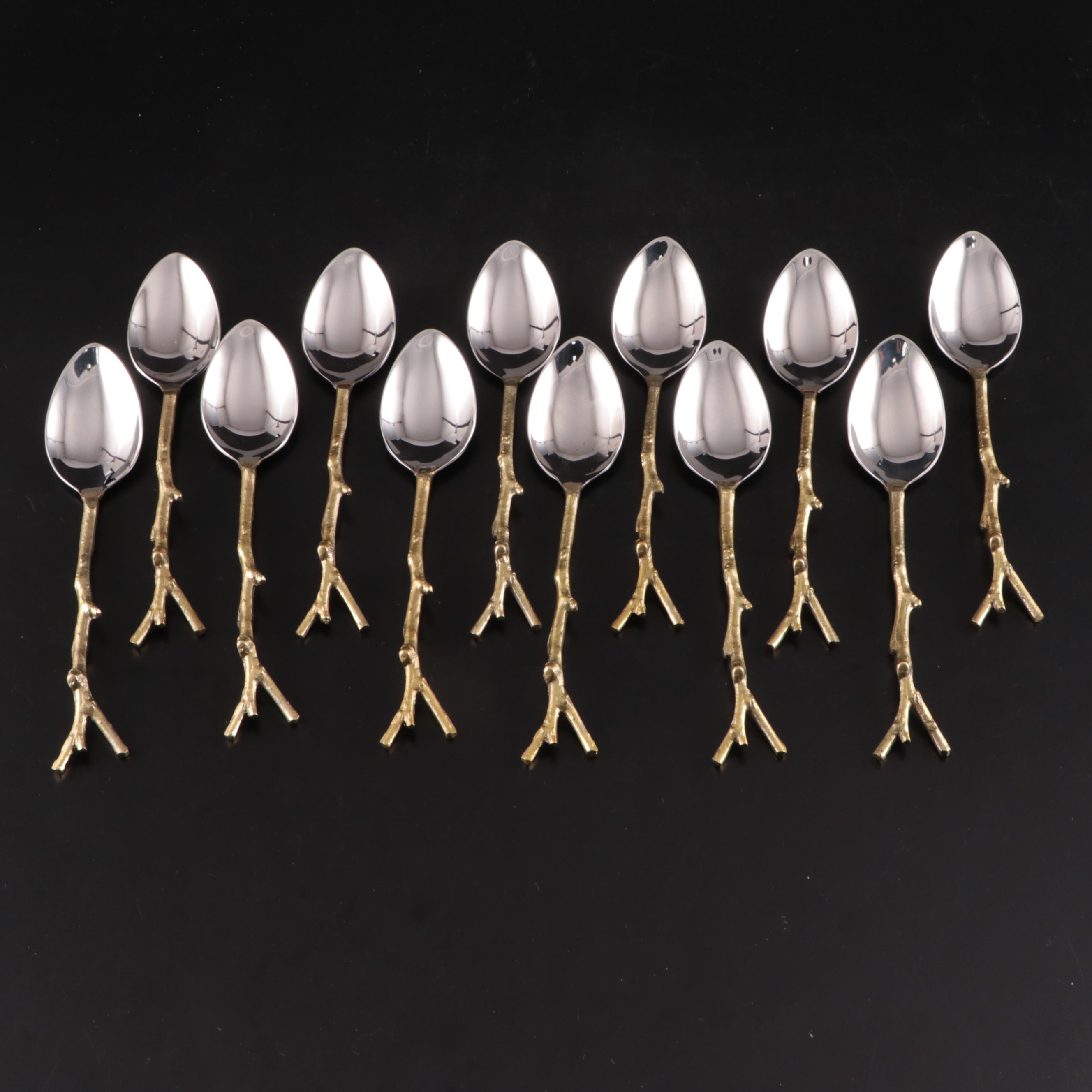 Pier 1 Imports "Golden Arbor" Gold Plate Stainless Steel Flatware