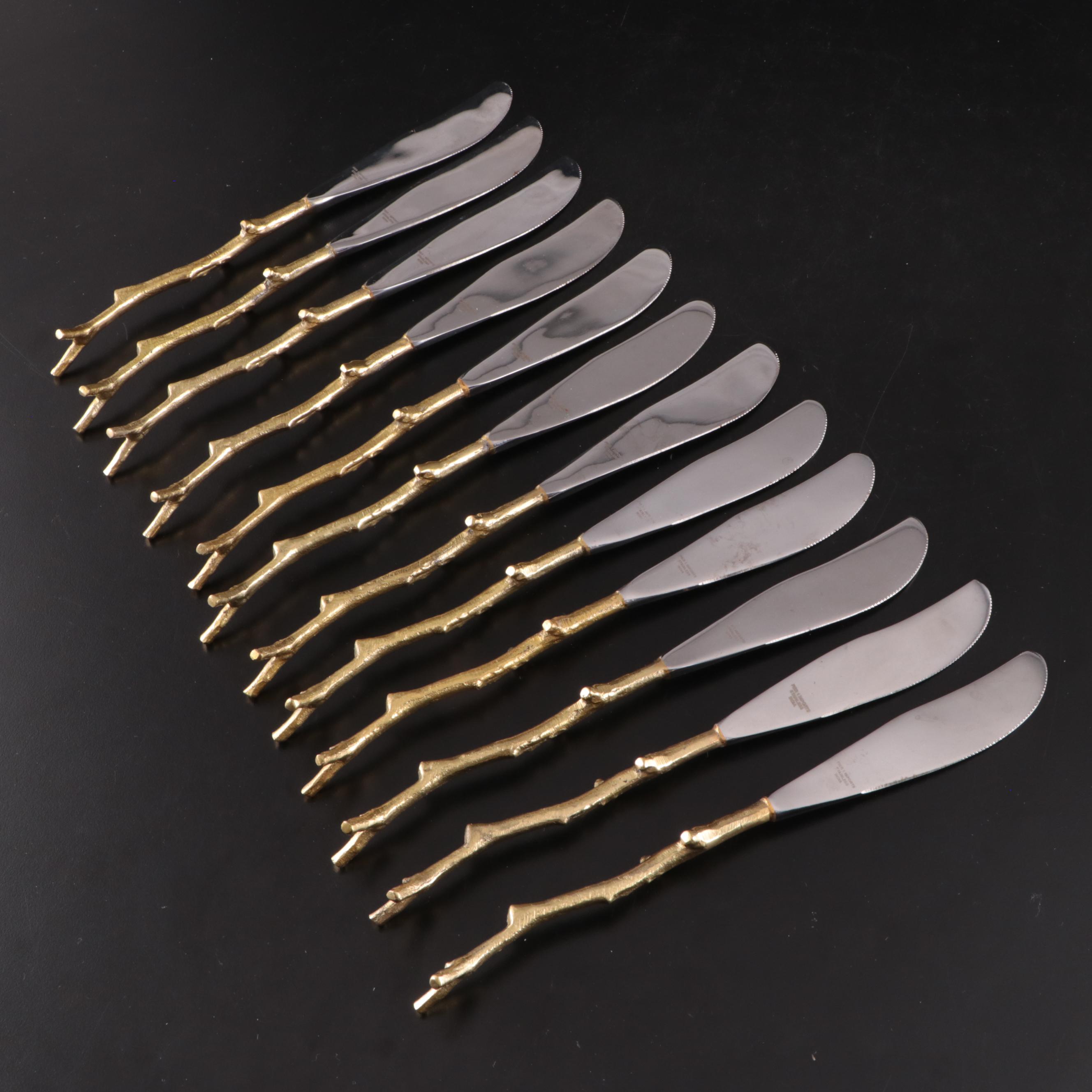 Pier 1 Imports "Golden Arbor" Gold Plate Stainless Steel Flatware