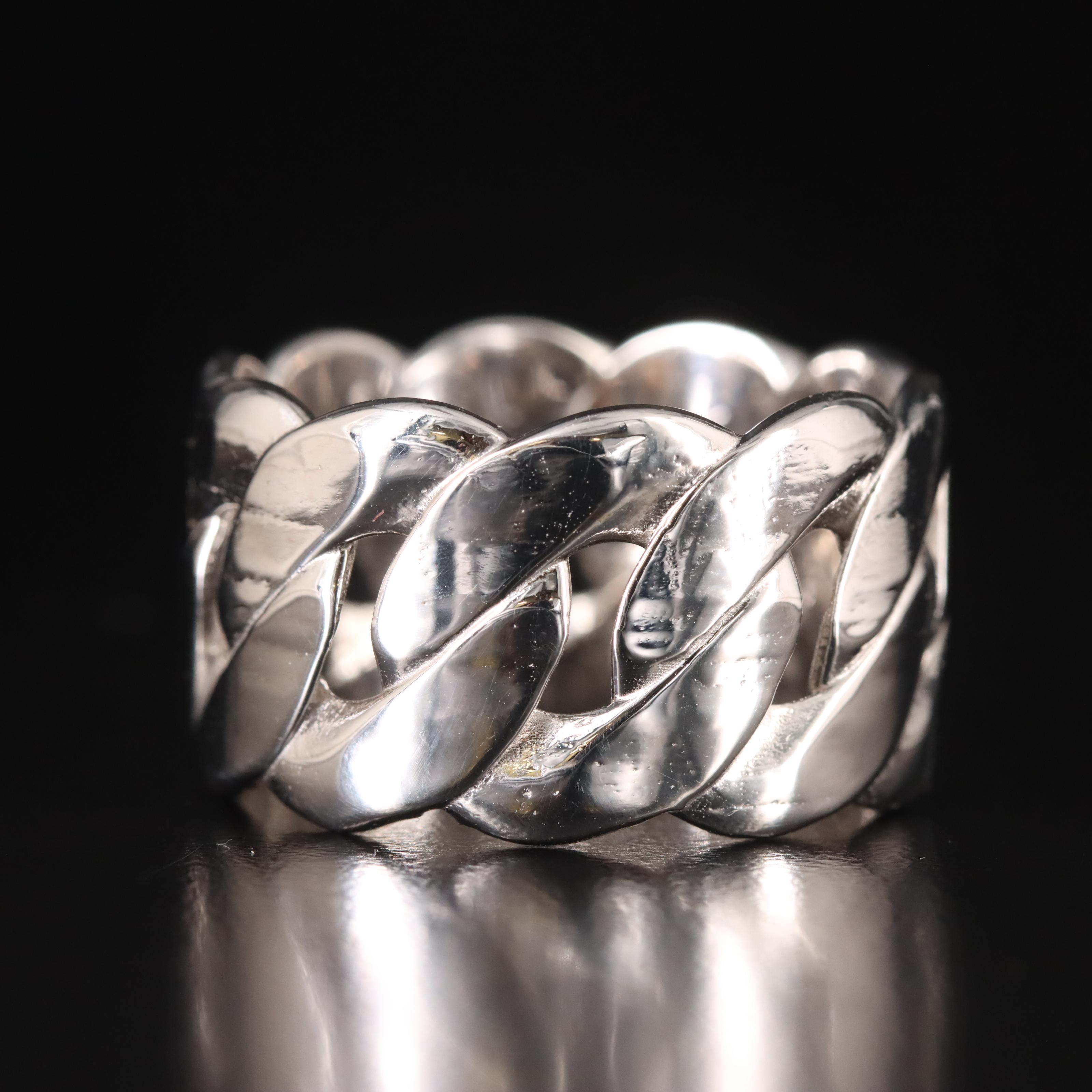 18K Curb Link Chain Ring