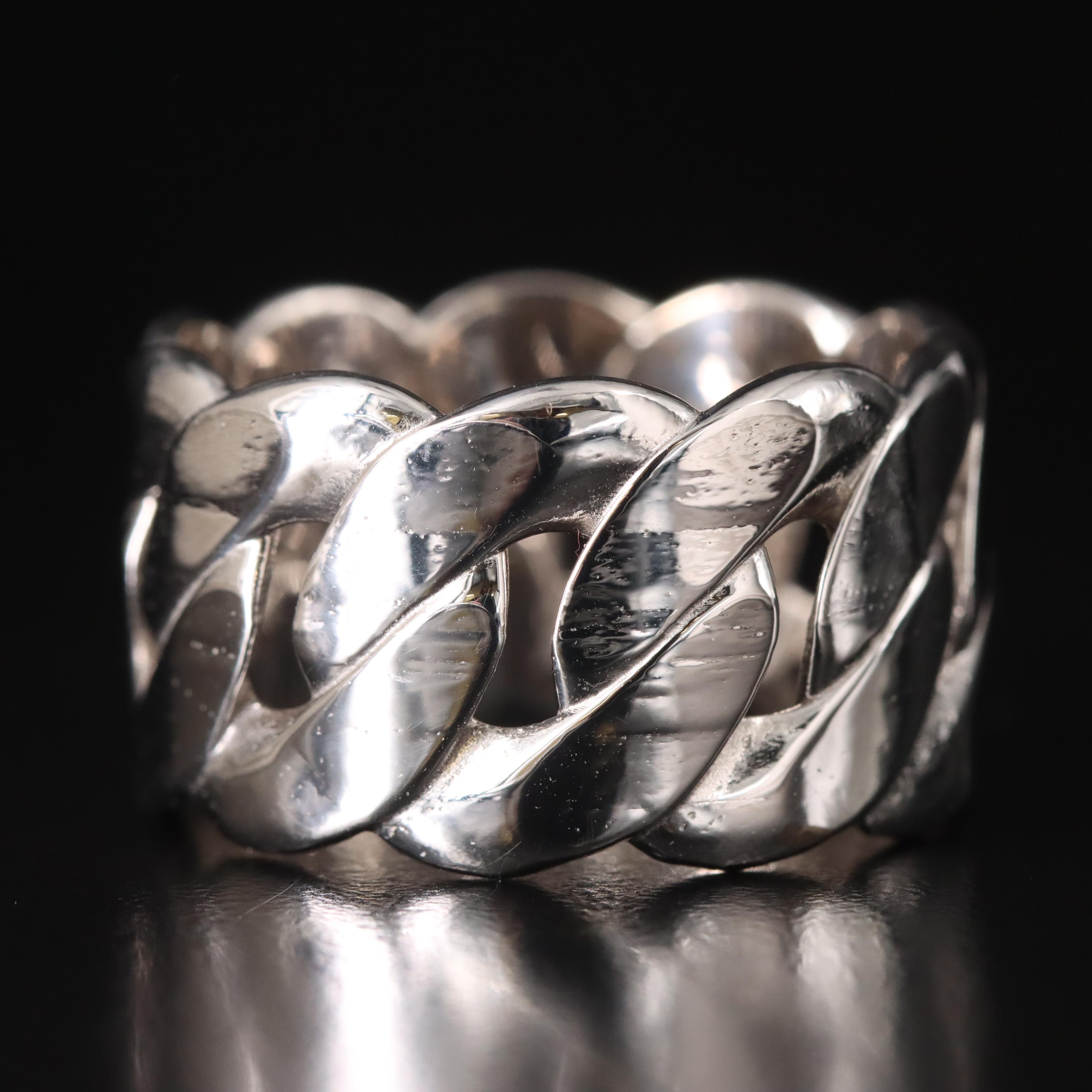 18K Curb Link Chain Ring