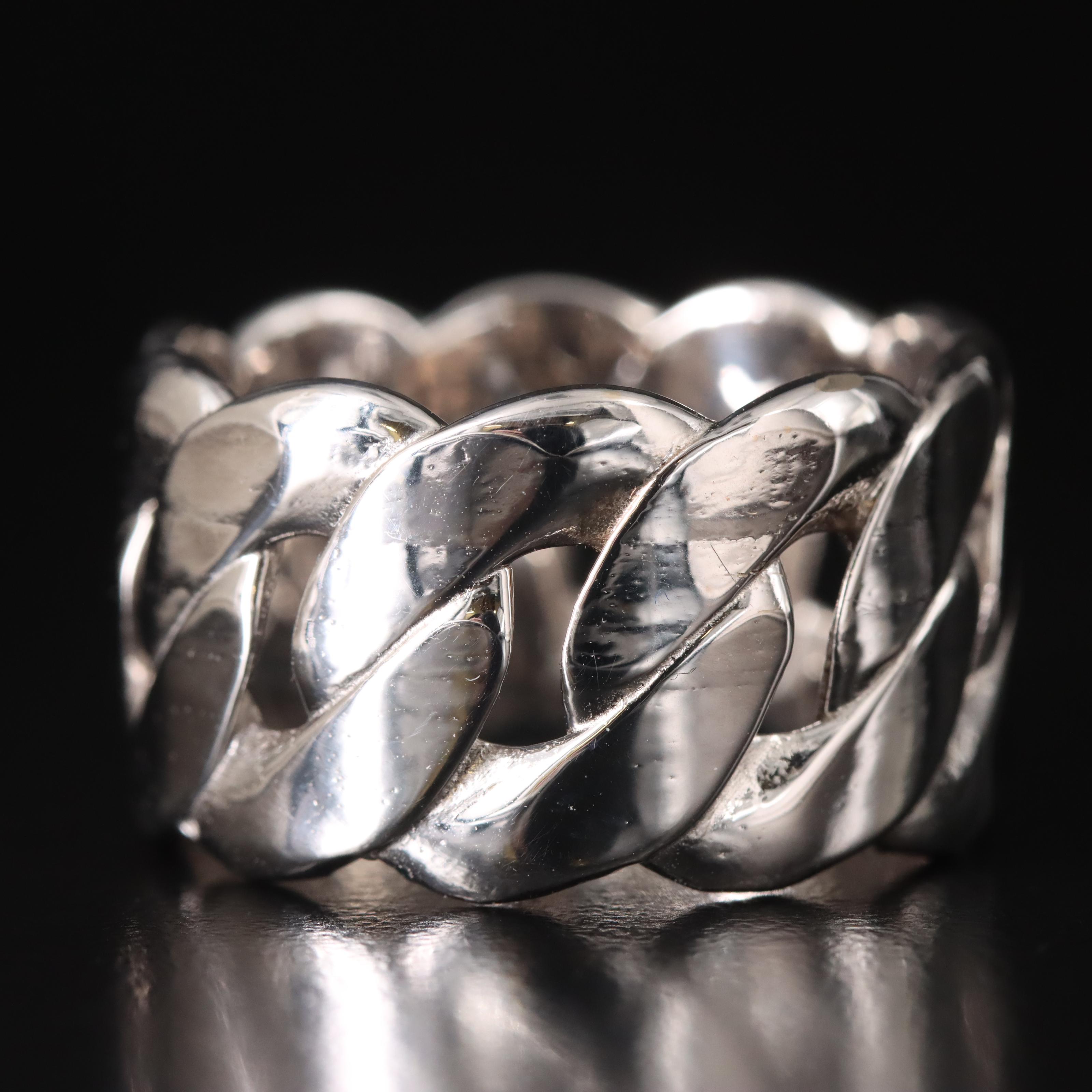 18K Curb Link Chain Ring