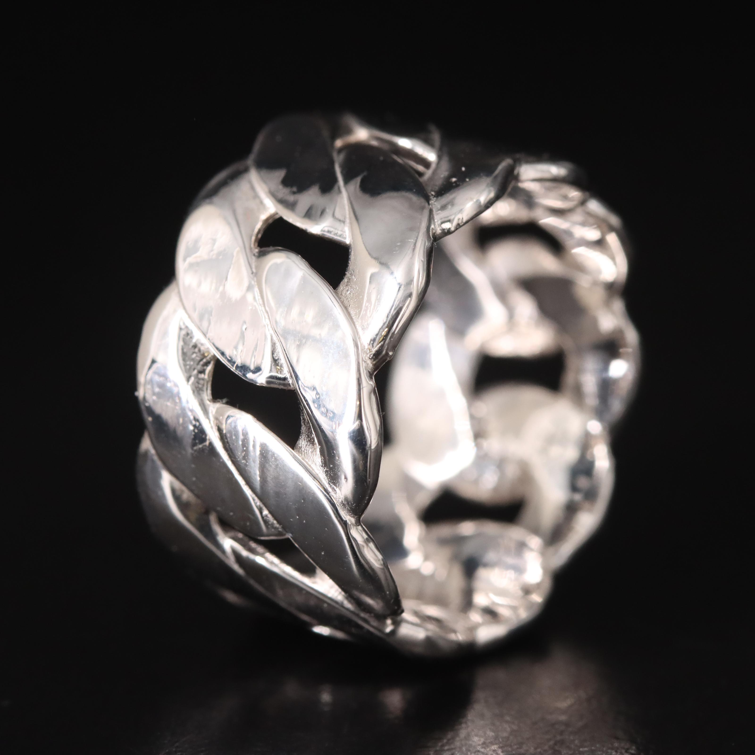 18K Curb Link Chain Ring
