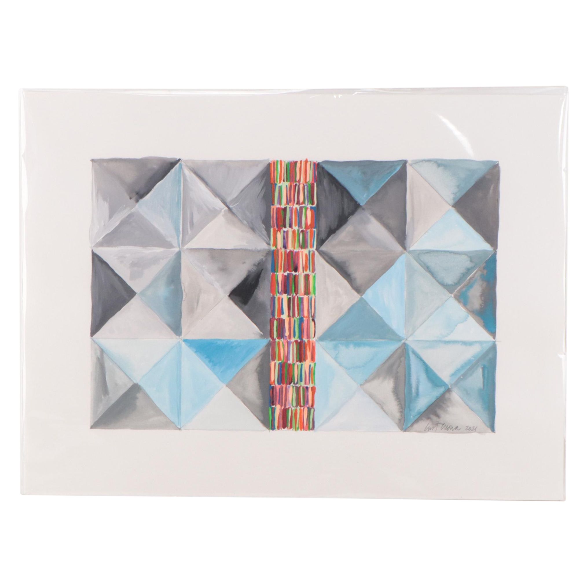 Crist Creona Watercolor Painting "Island Hopping in the Mediterranean #8," 2021