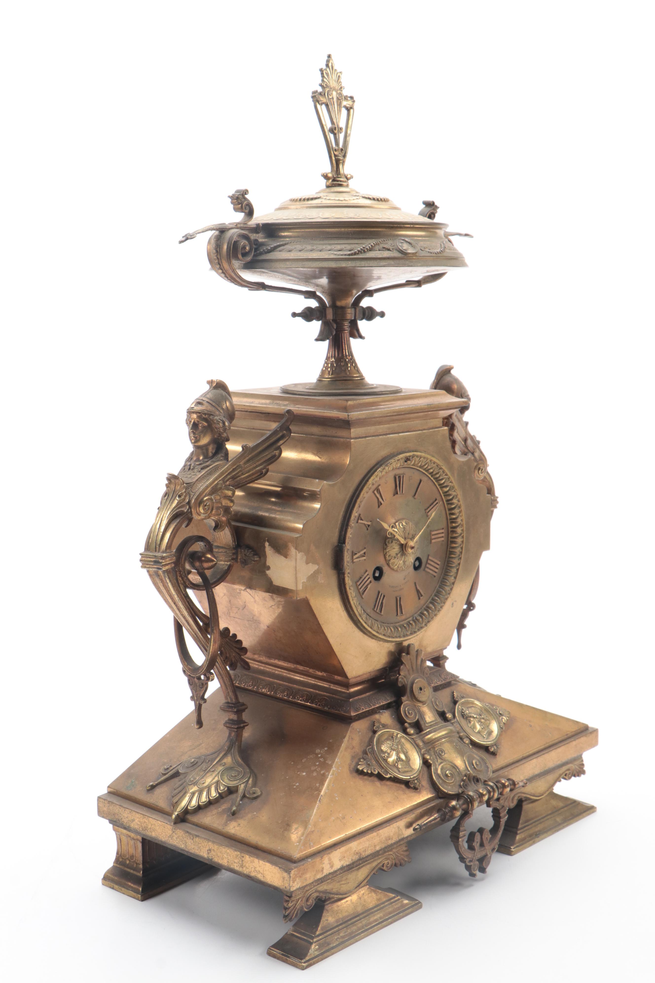 Tiffany & Co. Bronze Victorian Mantel Clock, Late 19th Century