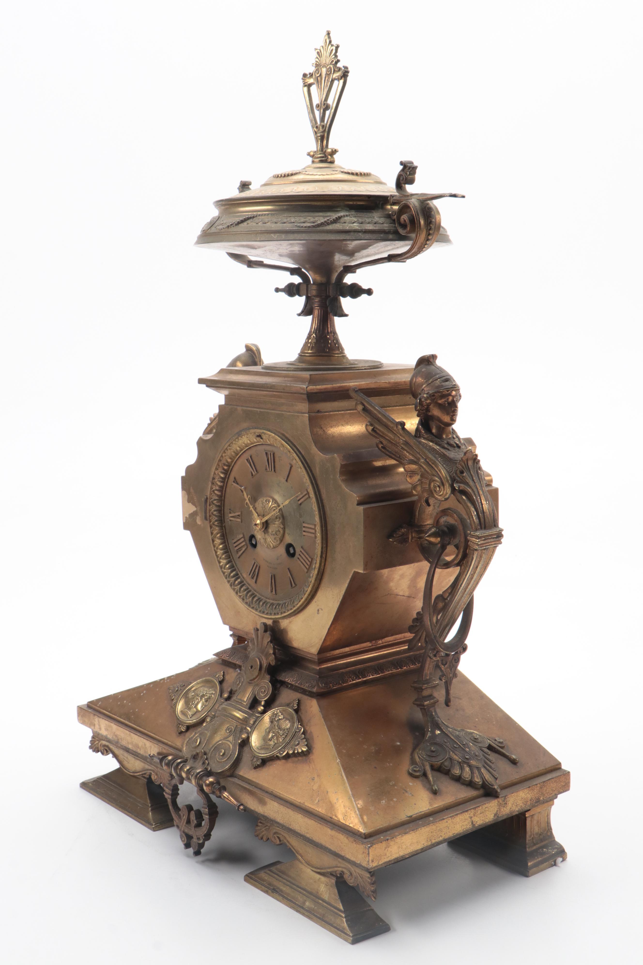 Tiffany & Co. Bronze Victorian Mantel Clock, Late 19th Century