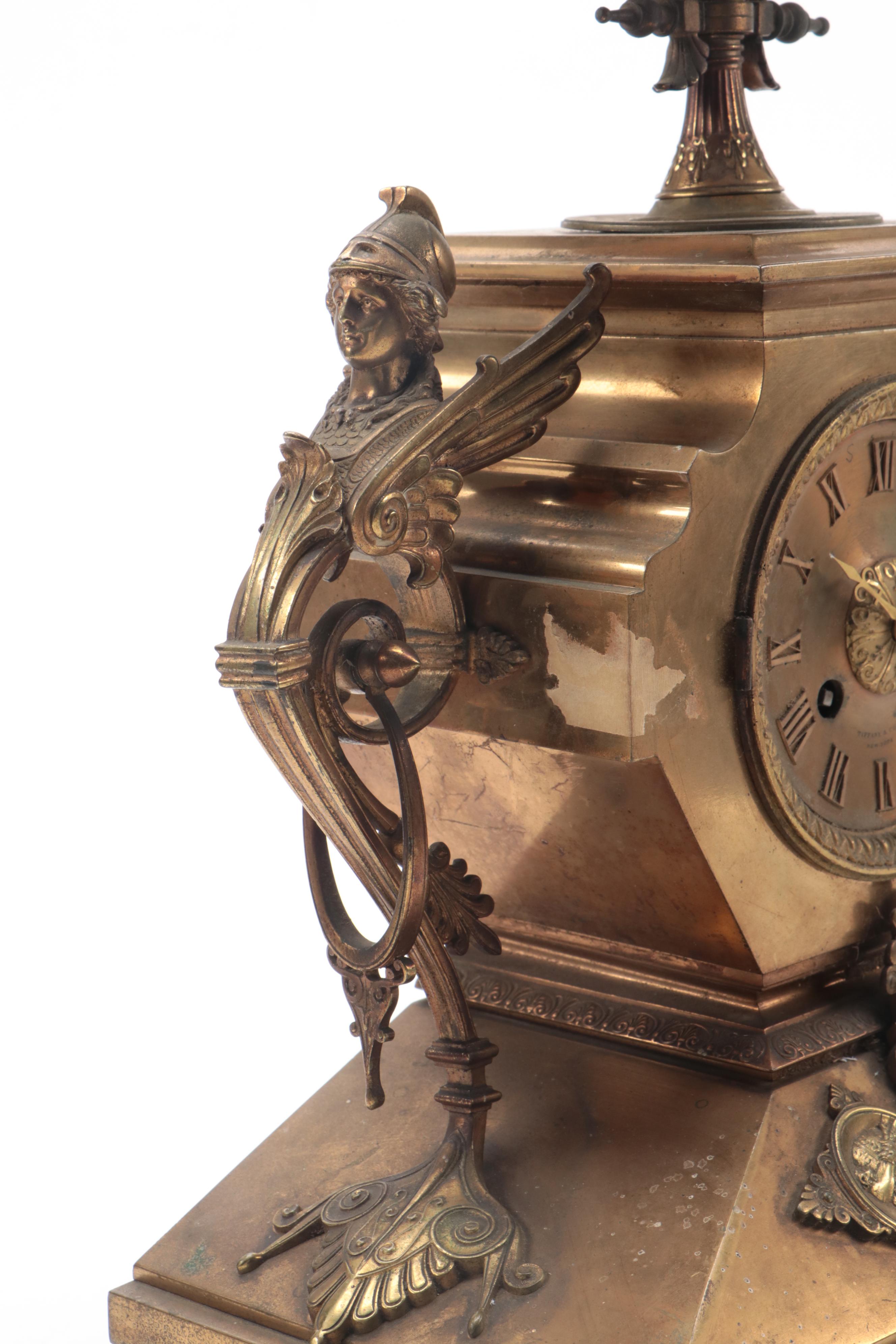 Tiffany & Co. Bronze Victorian Mantel Clock, Late 19th Century