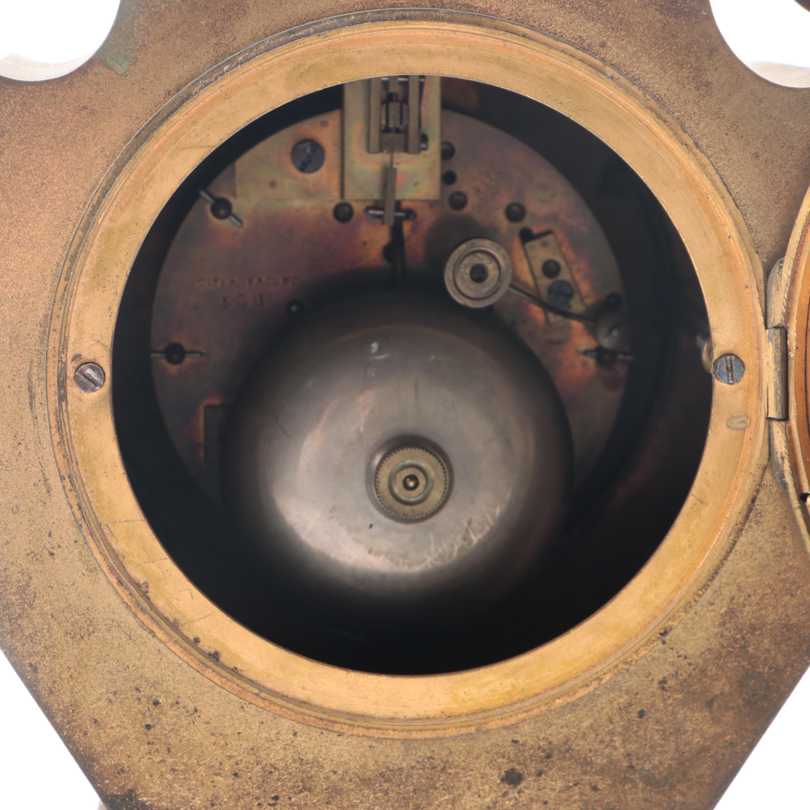 Tiffany & Co. Bronze Victorian Mantel Clock, Late 19th Century