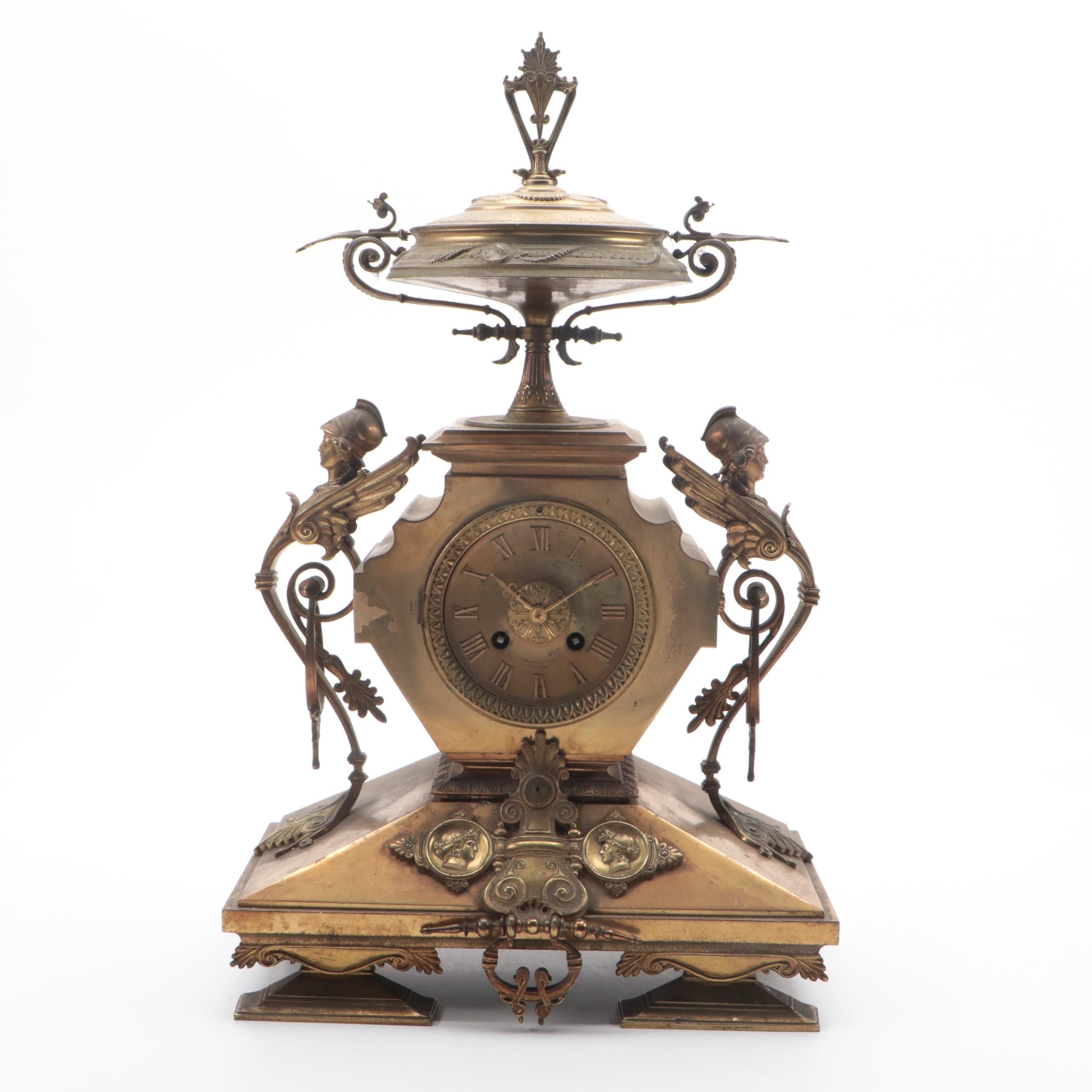 Tiffany & Co. Bronze Victorian Mantel Clock, Late 19th Century