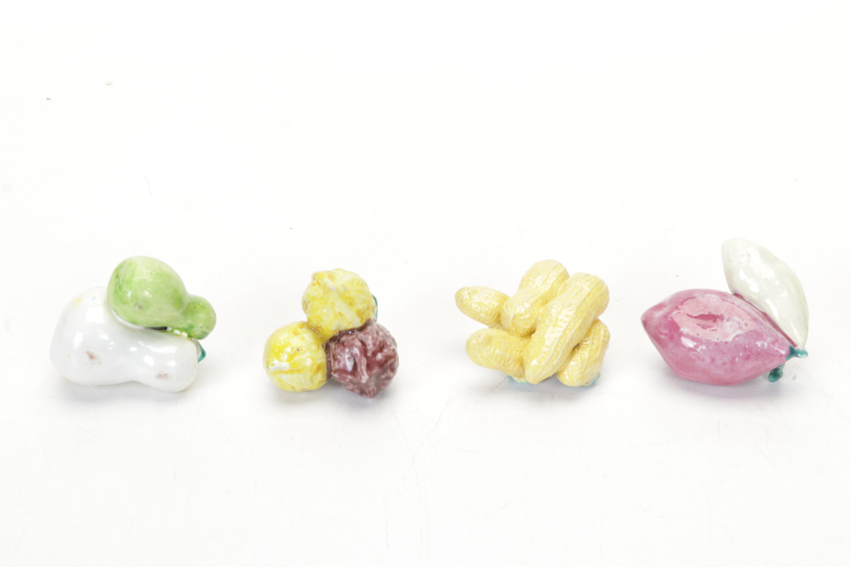 Chinese Fruit-Shaped Water Droppers, Batik Stamp, Brushes and Nature Pottery