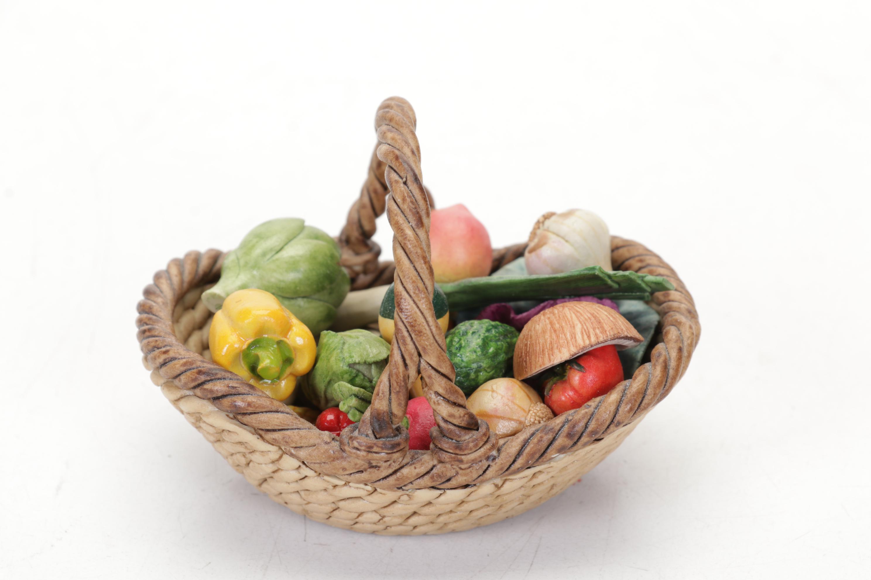 Chinese Fruit-Shaped Water Droppers, Batik Stamp, Brushes and Nature Pottery
