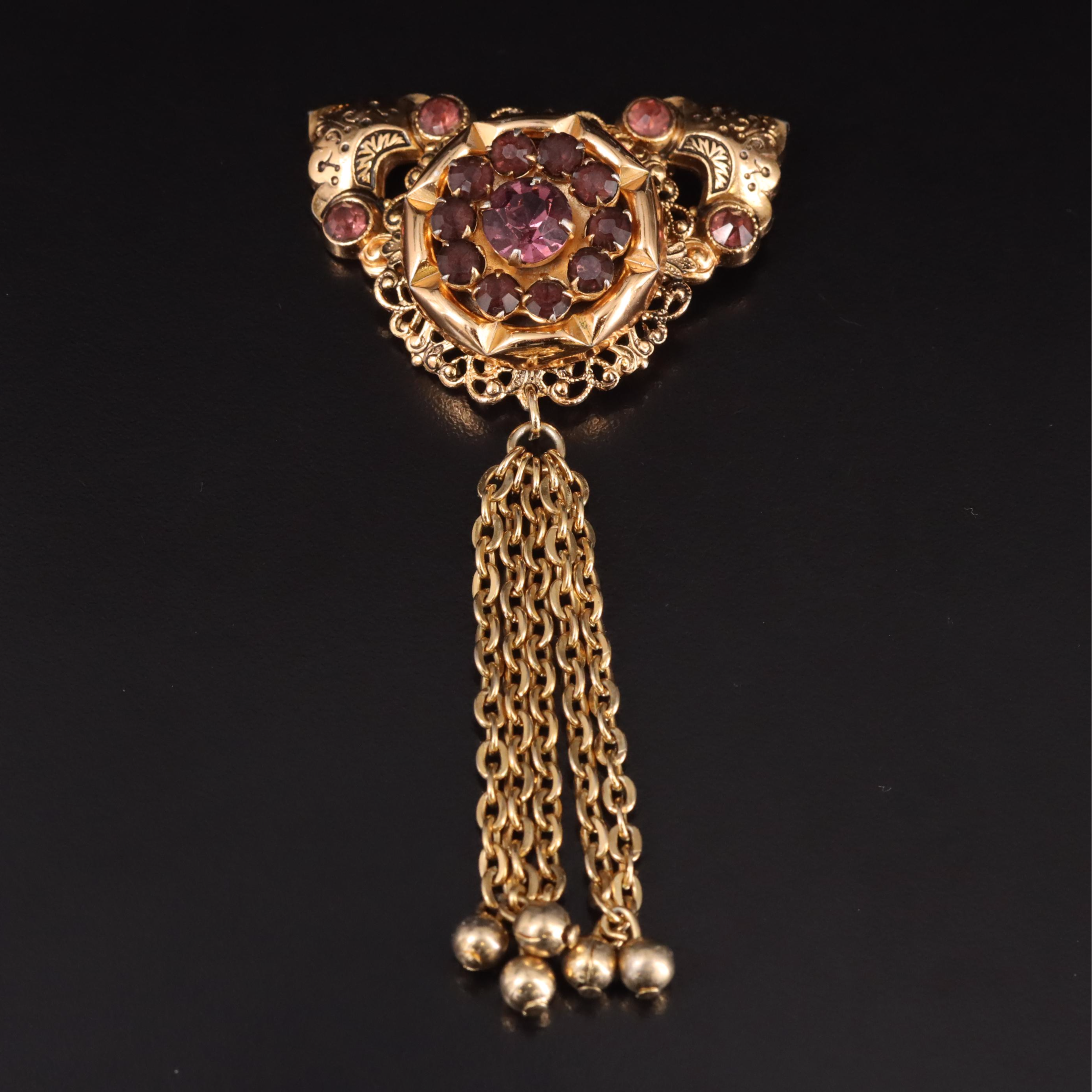 Vintage Glass Coro Brooch