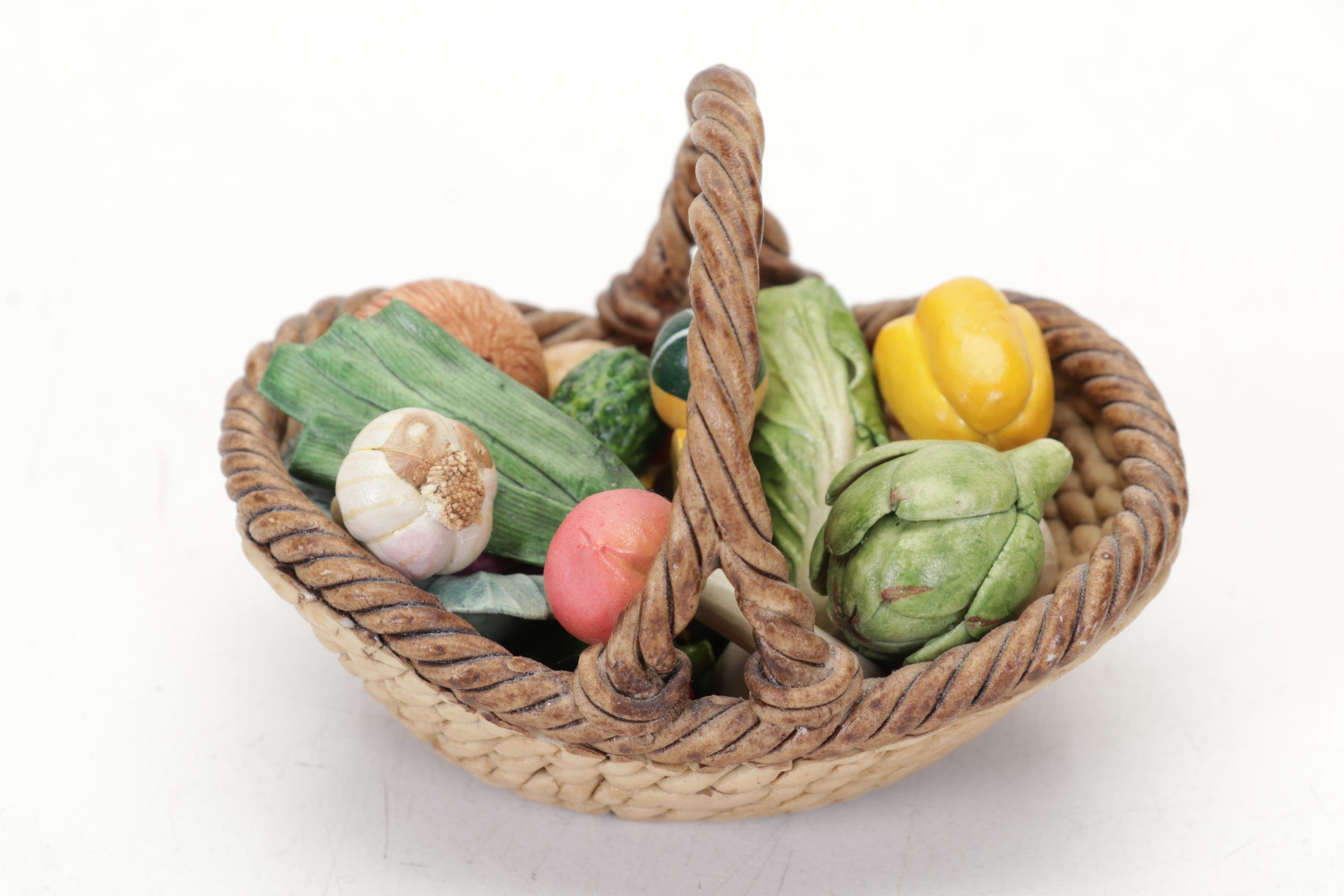 Chinese Fruit-Shaped Water Droppers, Batik Stamp, Brushes and Nature Pottery